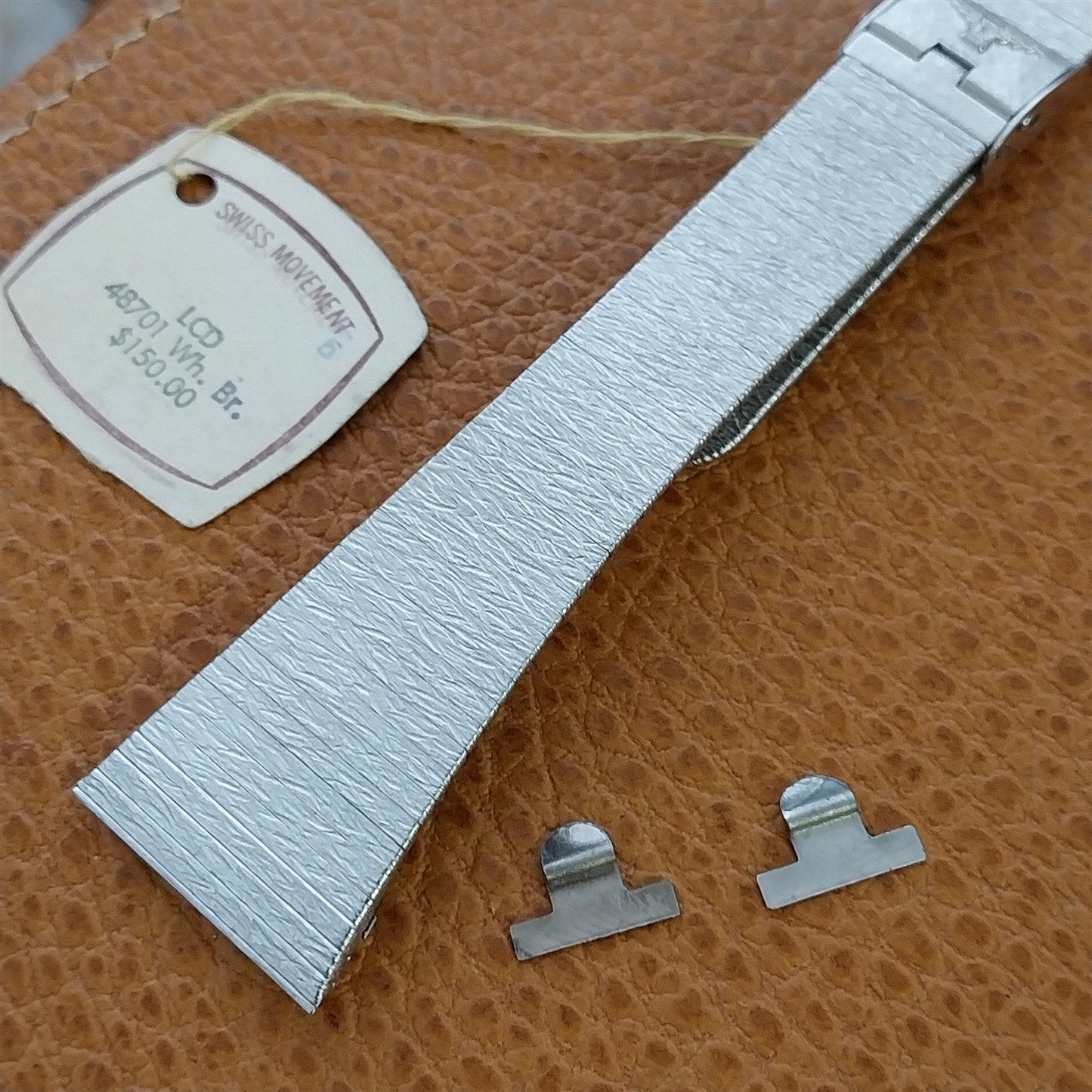 Tab-End Longines LCD White Gold-Filled nos Unused 1970s Vintage Watch Band