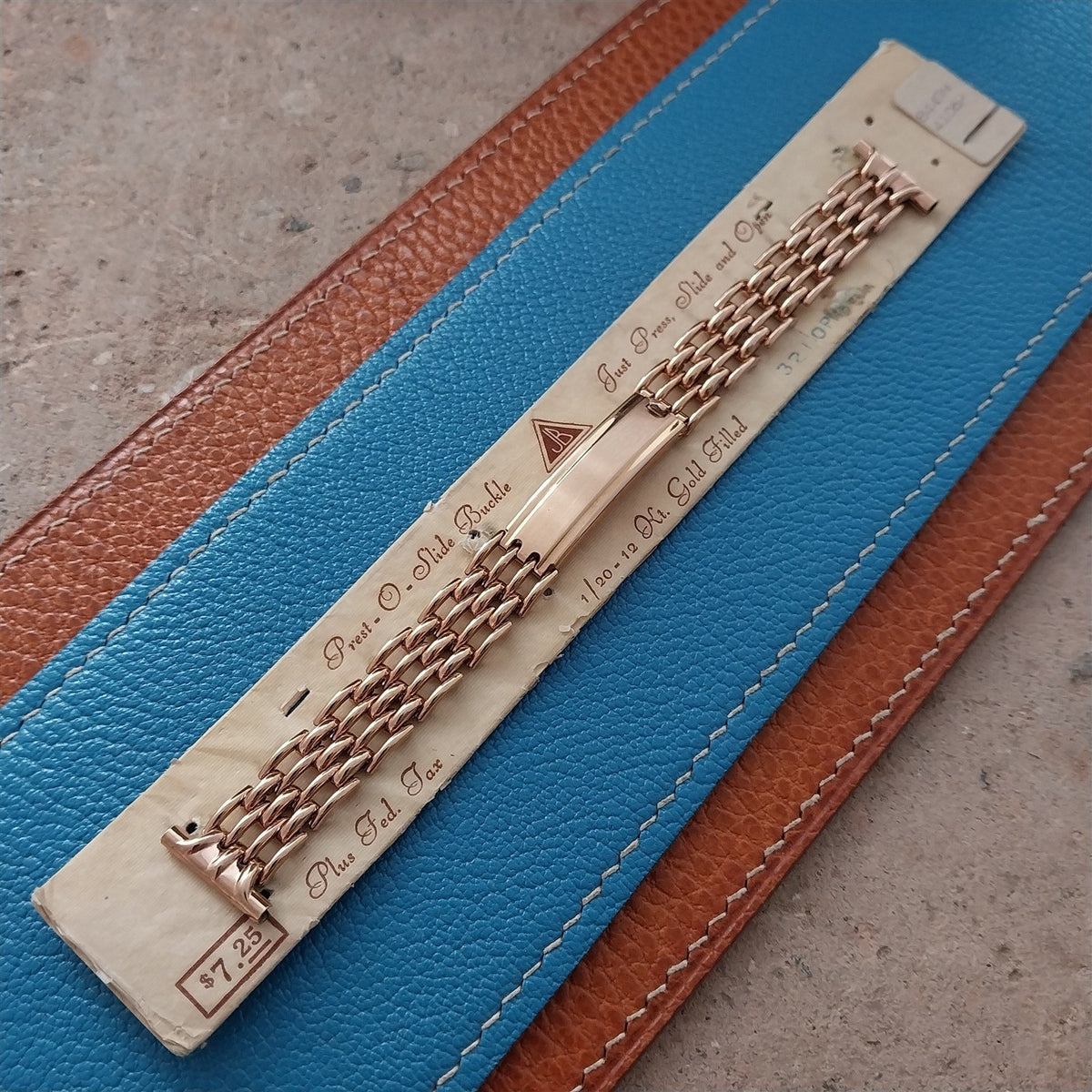 JB Champion Rose 12k Gold-Filled 5/8" 1940s Unused Vintage Watch Band