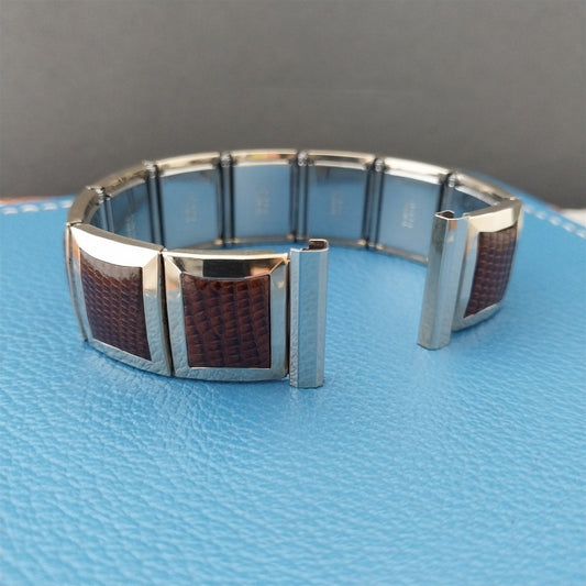 19mm 18mm 1956 Flex-Let USA Gold-Filled & Lizard Unused Vintage Watch Band