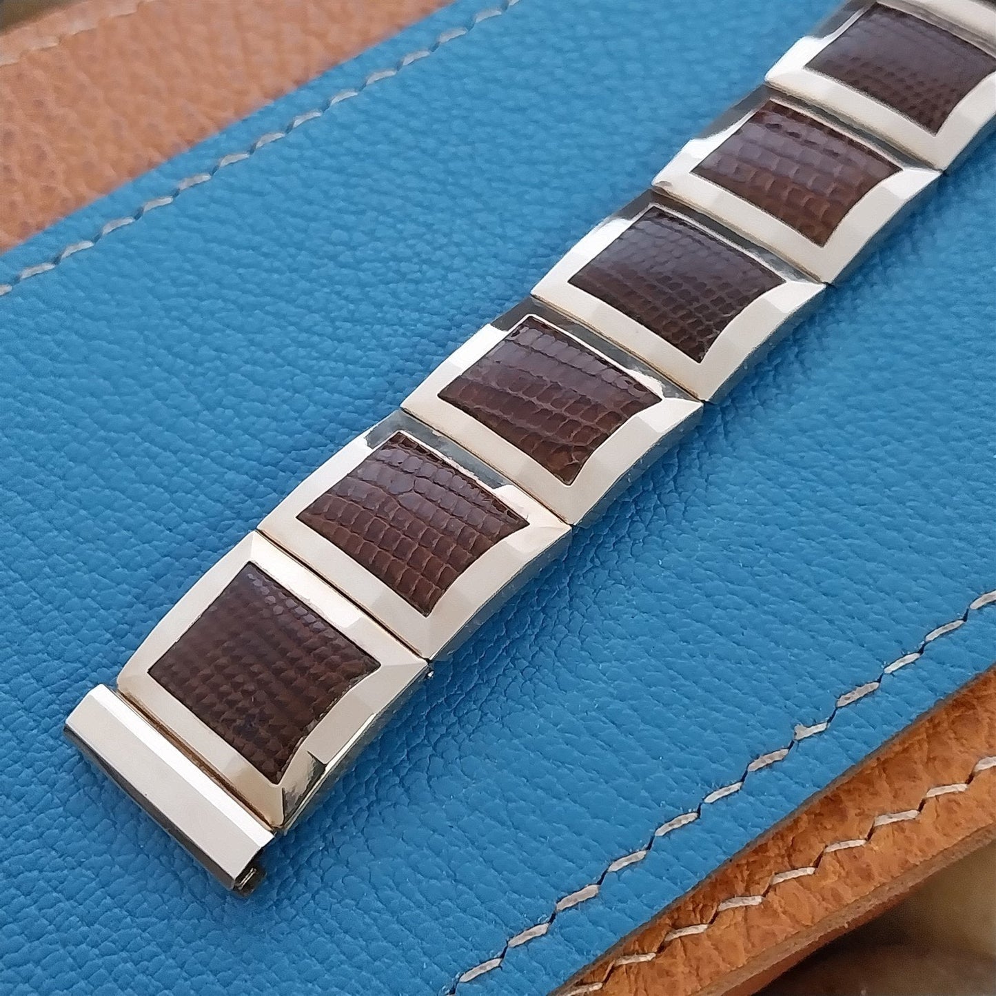 17.2mm 1956 Flex-Let USA Gold-Filled & Lizard mcm Unused Vintage Watch Band