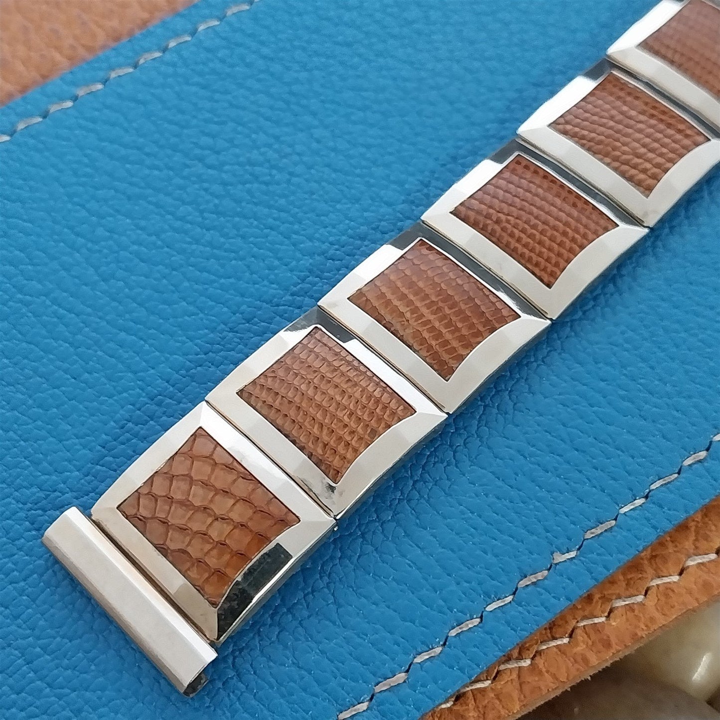 19mm 18mm 1956 Flex-Let Gold-Filled & Lizard mcm Unused Vintage Watch Band