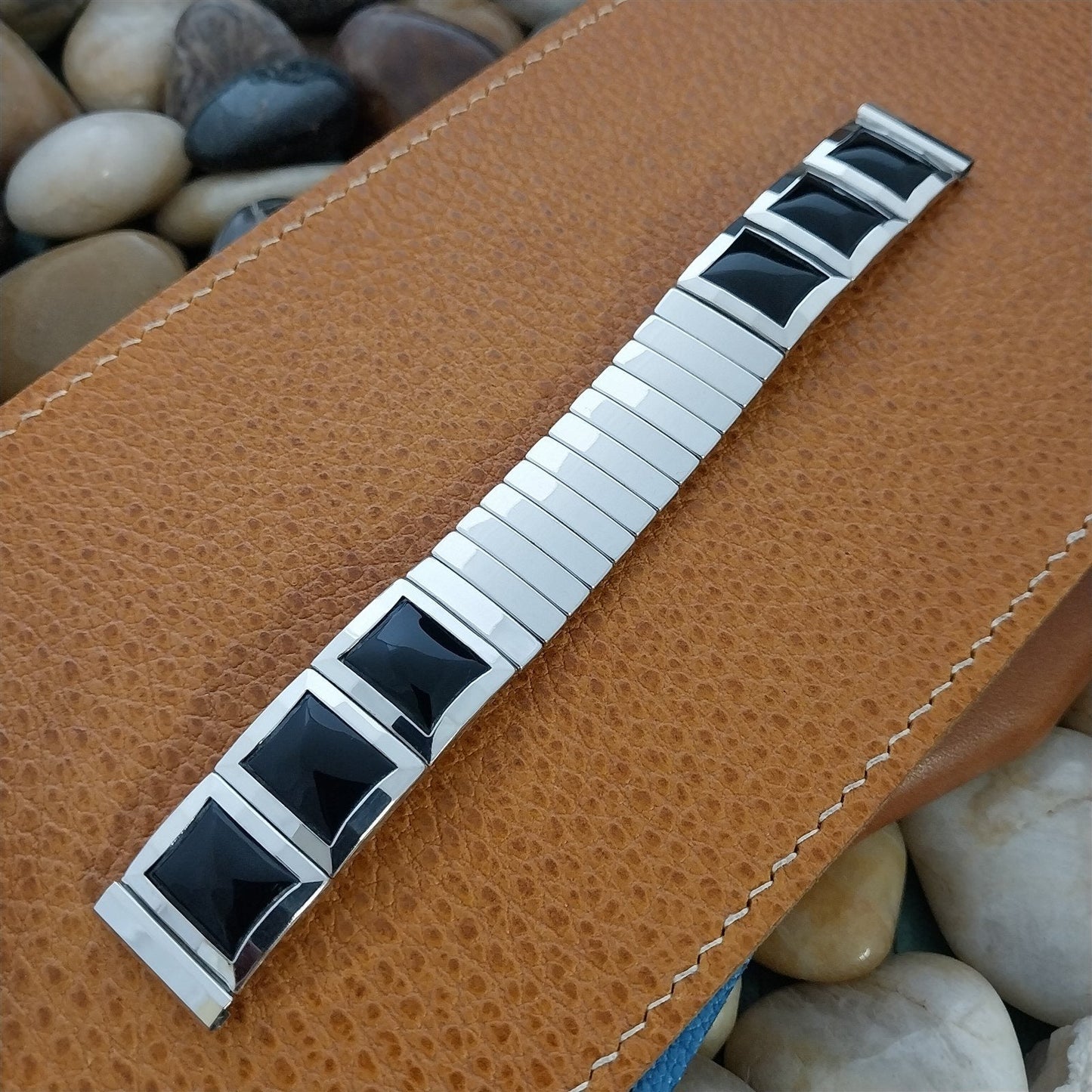 17.2mm White Gold-Filled 1958 Flex-Let Jet Unused mcm 50s Vintage Watch Band