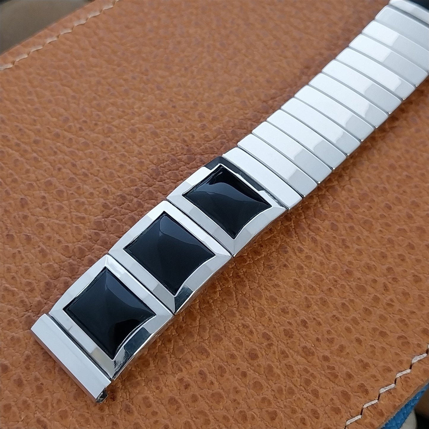 17.2mm White Gold-Filled 1958 Flex-Let Jet Unused mcm 50s Vintage Watch Band