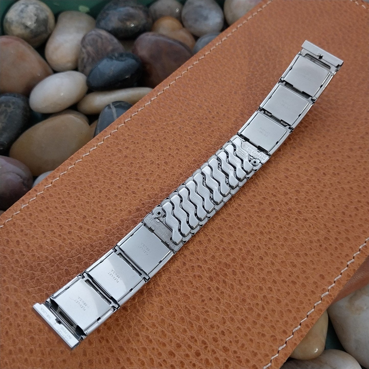 17.2mm White Gold-Filled 1958 Flex-Let Jet Unused mcm 50s Vintage Watch Band