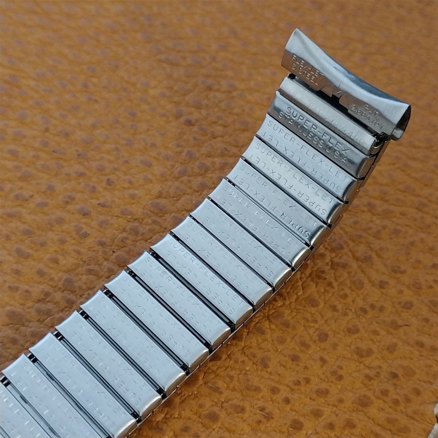 17.2mm 1960s Stainless Steel Expansion Flex-Let USA Made nos Vintage Watch Band