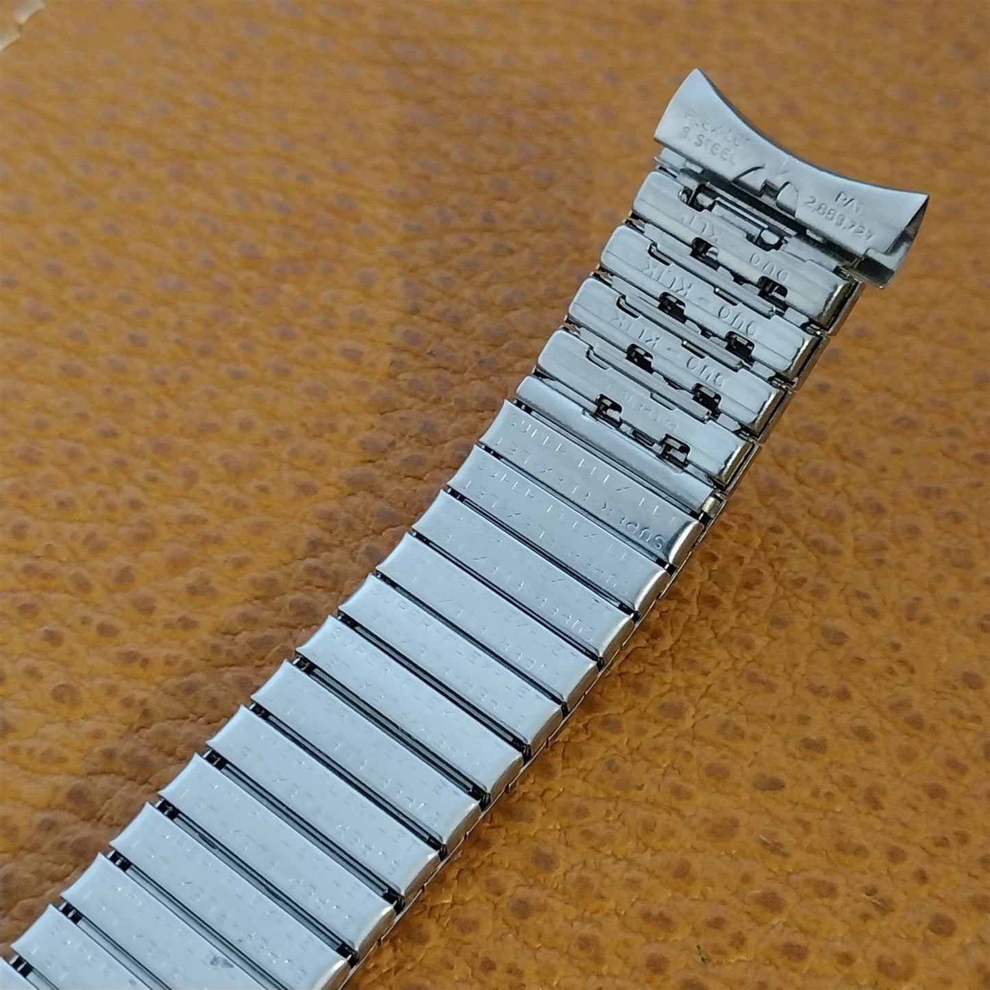 17.2mm 1960s Stainless Steel Expansion Flex-Let USA Made nos Vintage Watch Band