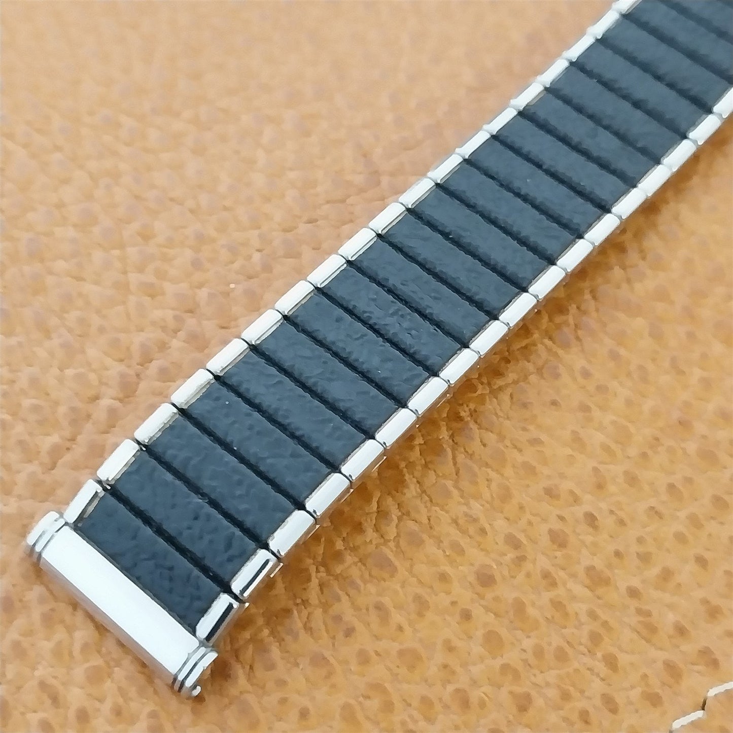 Kreisler 19mm 18mm Black Stainless Steel DuraFlex 60s Unused Vintage Watch Band