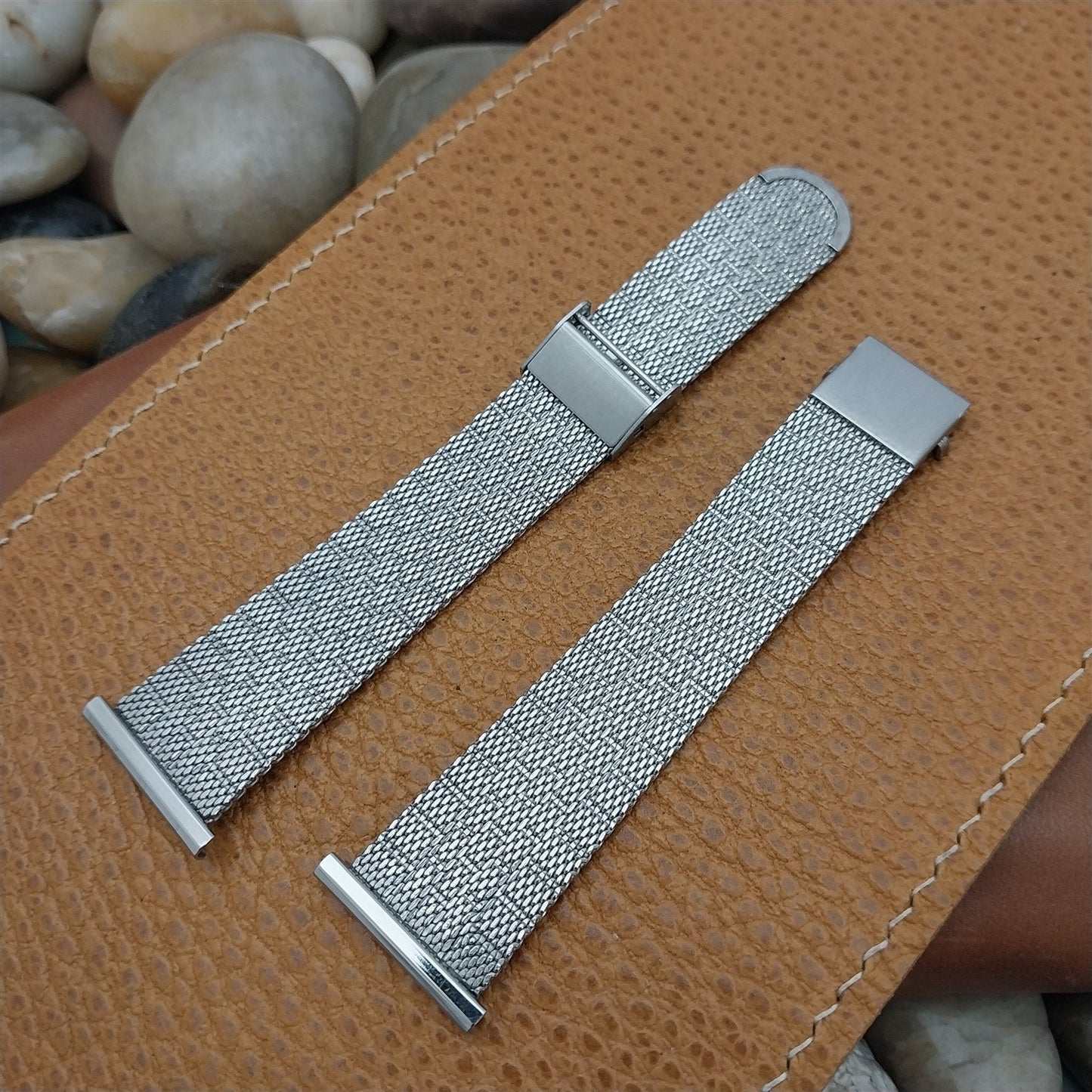 22mm 1960s Stainless Steel Mesh JB Champion USA nos Unused Vintage Watch Band