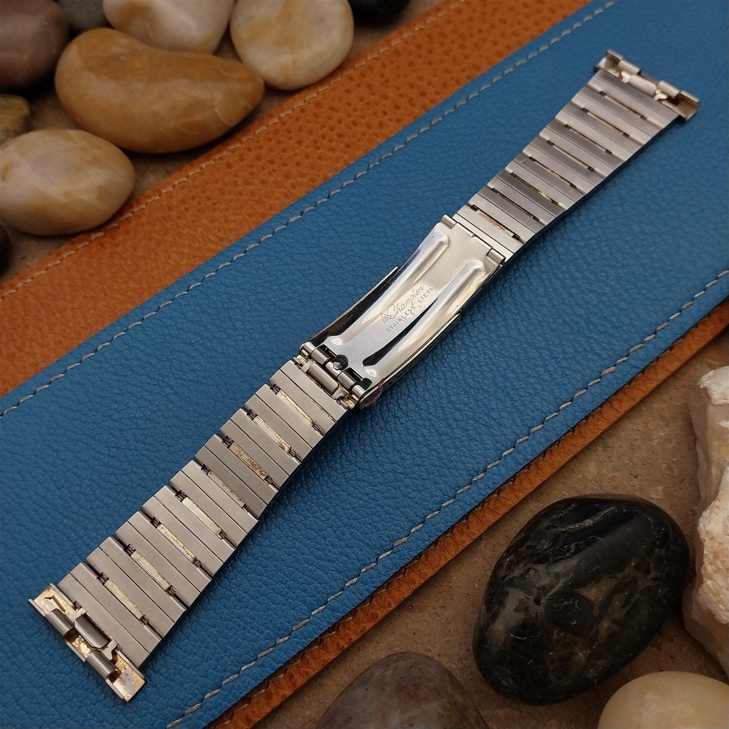 1970s Vintage 25mm 24mm 22mm Gold rgp JB Champion Bar-Link NOS Unused Watch Band