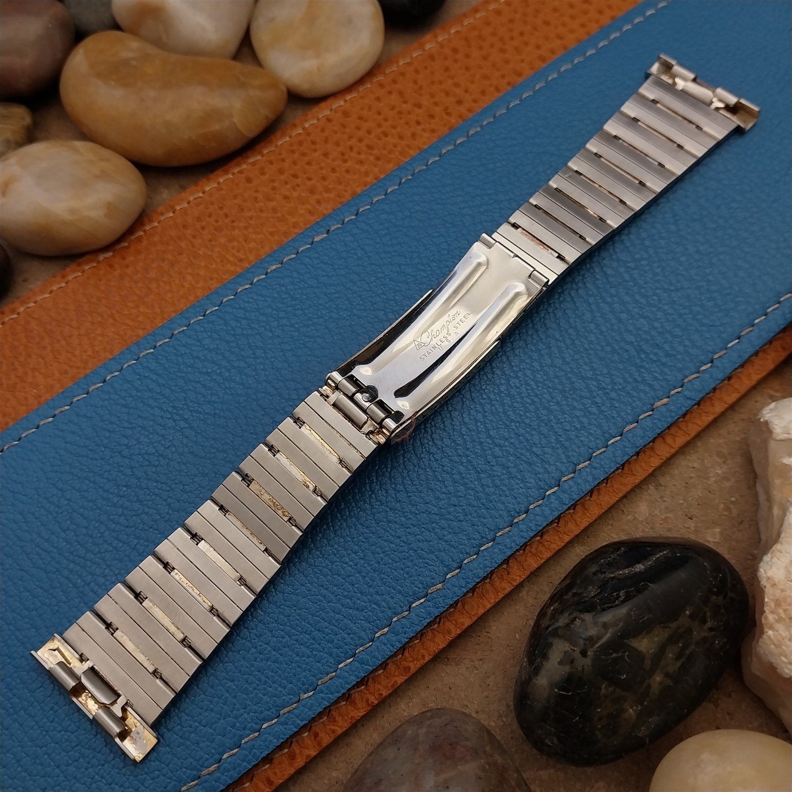 1970s Vintage 25mm 24mm 22mm Gold rgp JB Champion Bar-Link NOS Unused Watch Band