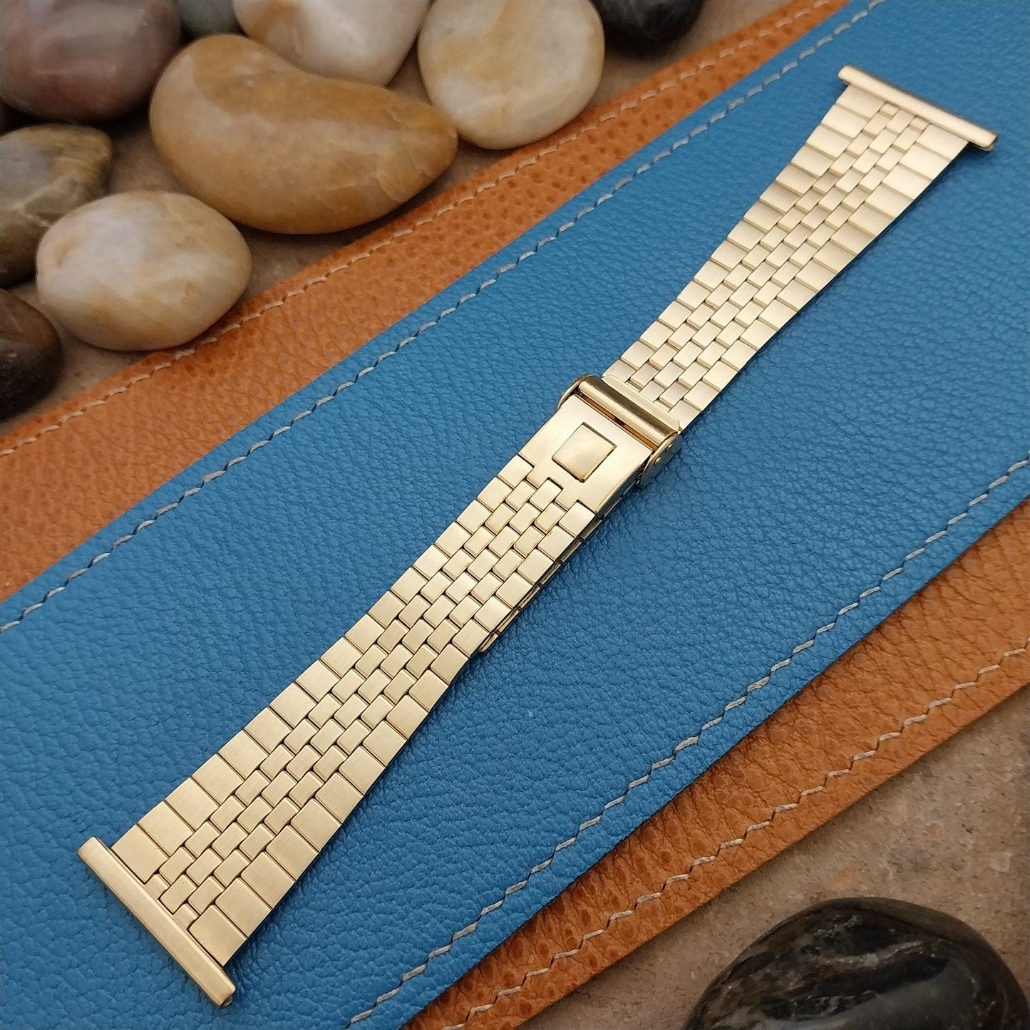 25mm 24mm 22mm JB Champion Gold HGE Brick-Link 1970s Unused Vintage Watch Band