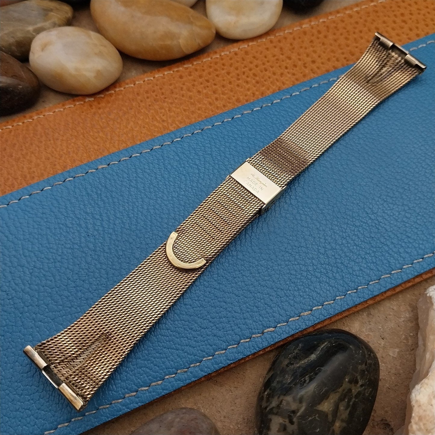 22mm JB Champion Yellow Gold-Filled Mesh nos 1960s Vintage Watch Band