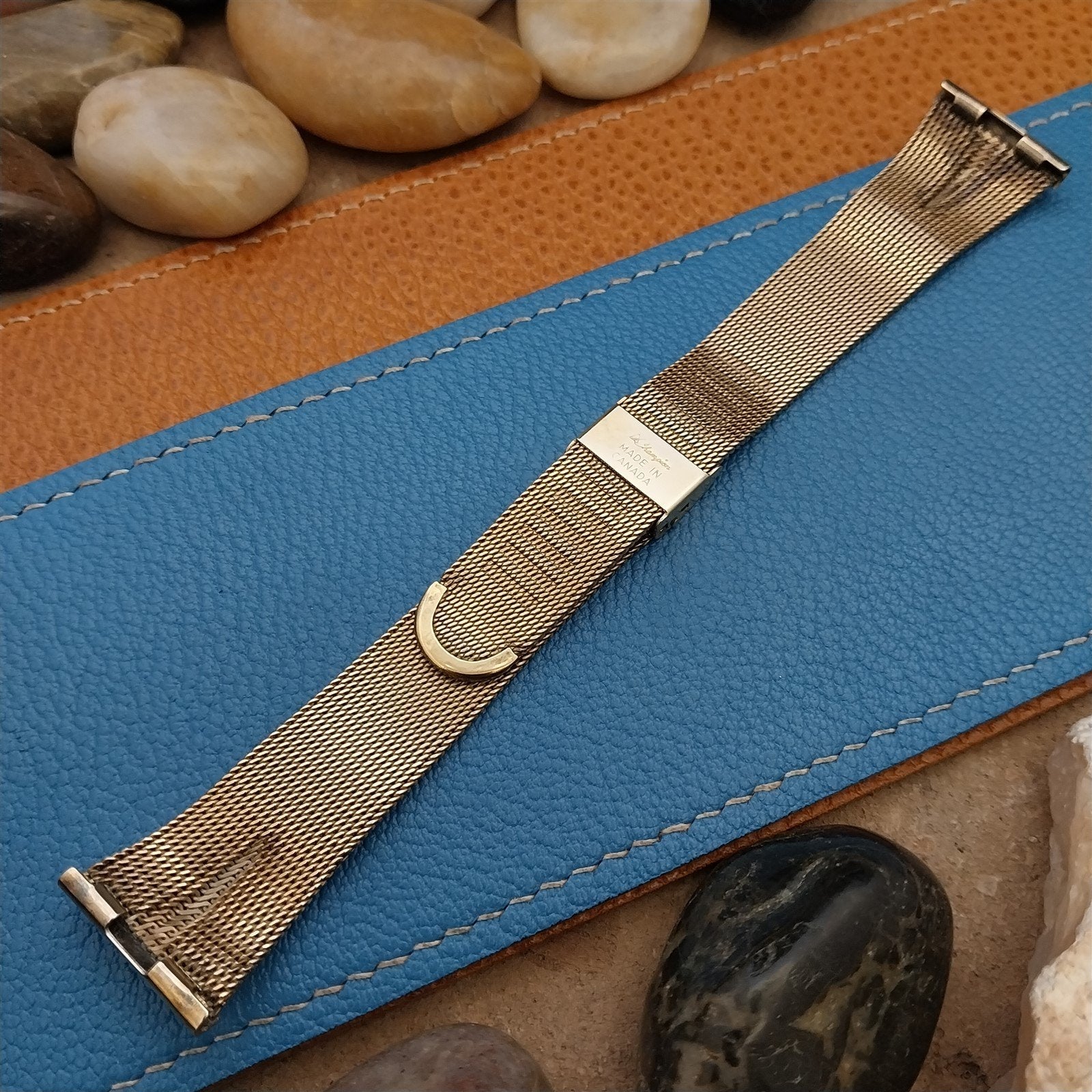 22mm JB Champion Yellow Gold-Filled Mesh nos 1960s Vintage Watch Band