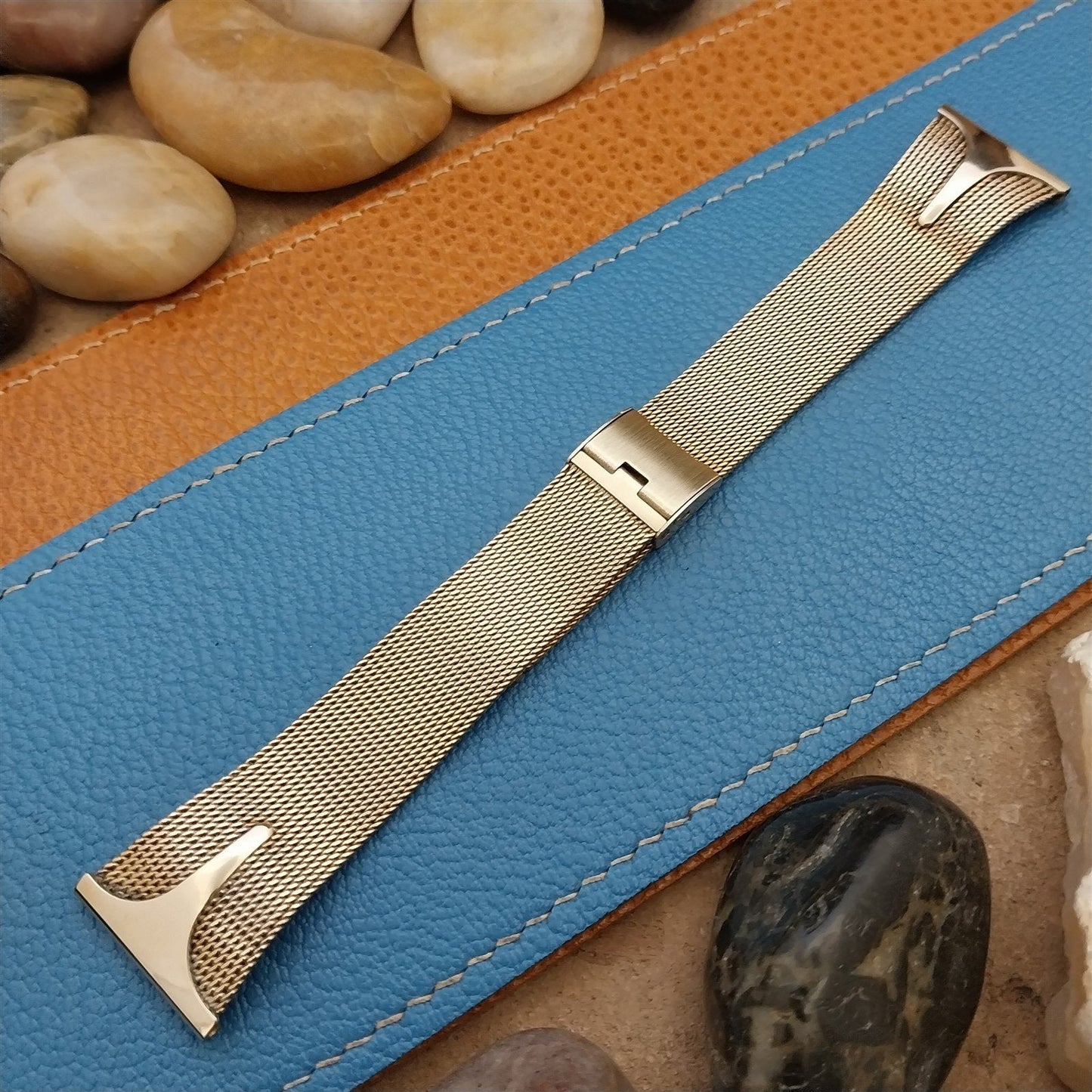 22mm JB Champion Yellow Gold-Filled Mesh nos 1960s Vintage Watch Band