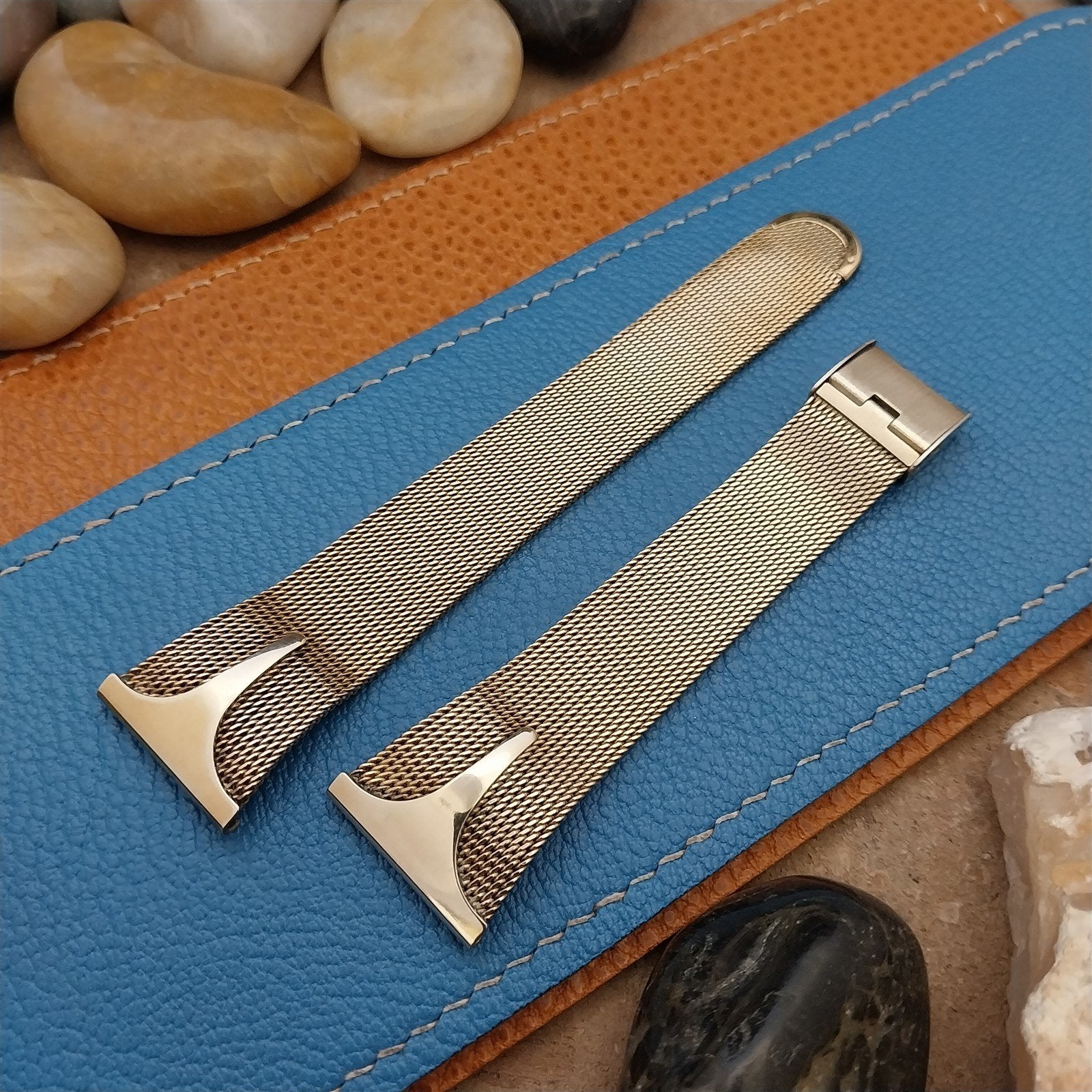 22mm JB Champion Yellow Gold-Filled Mesh nos 1960s Vintage Watch Band