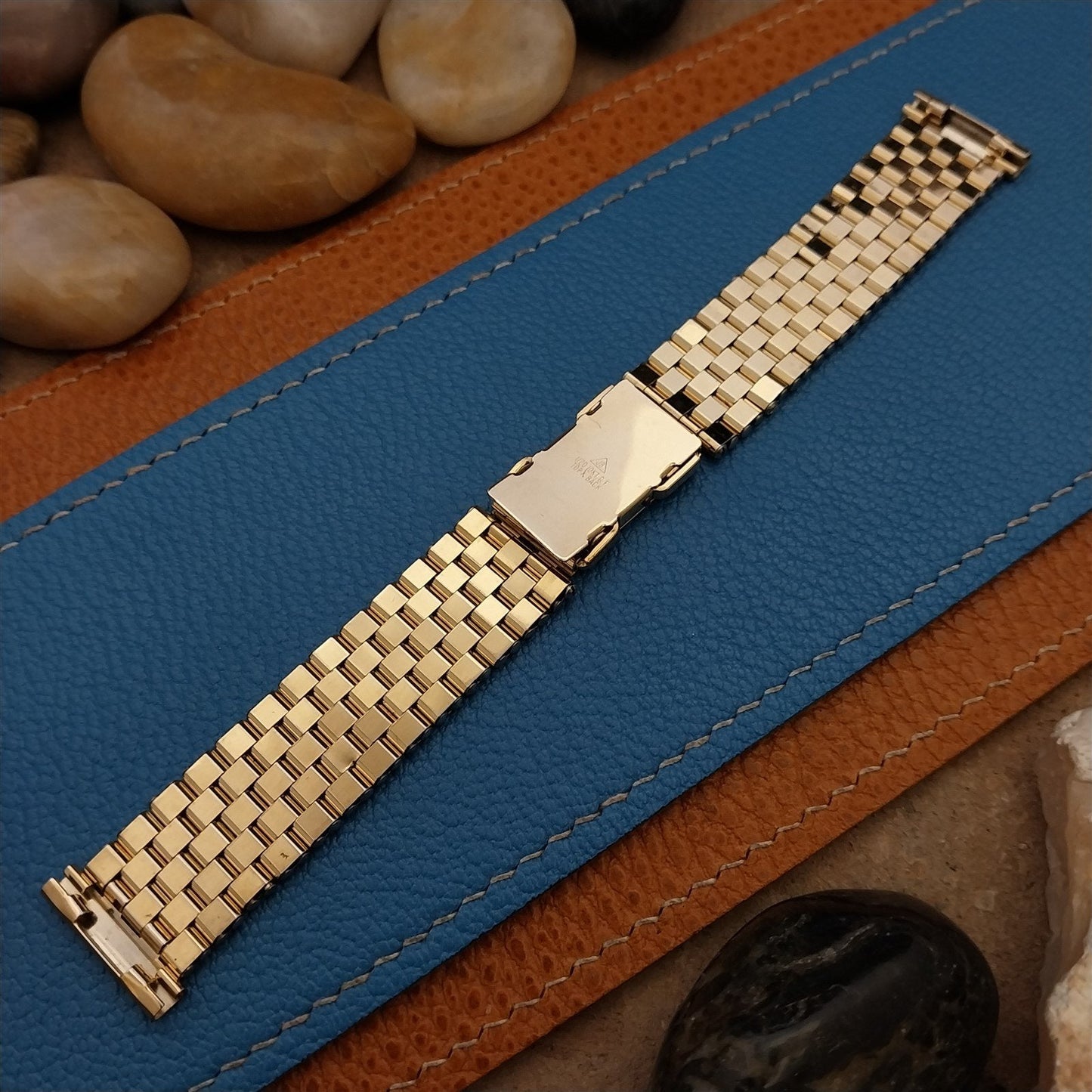 Vintage 19mm 18mm 17mm Gold-Fill JB Champion Brick-Link Classic 1950s Watch Band