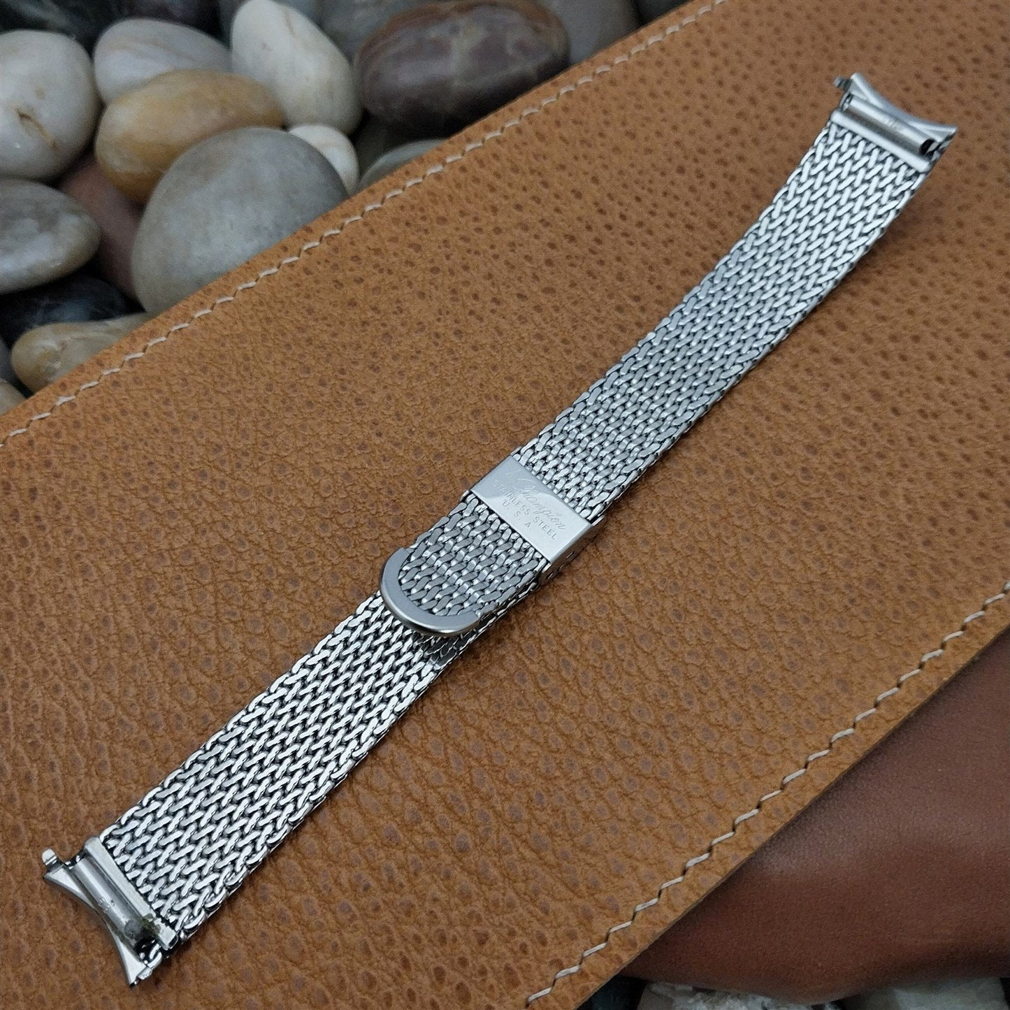 17.2mm Stainless Steel Mesh JB Champion USA nos 1960s Vintage Watch Band