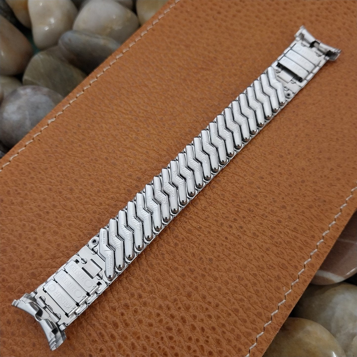 19mm 18mm 16mm Kreisler 10k White Gold Filled Unused 1950s Vintage Watch Band