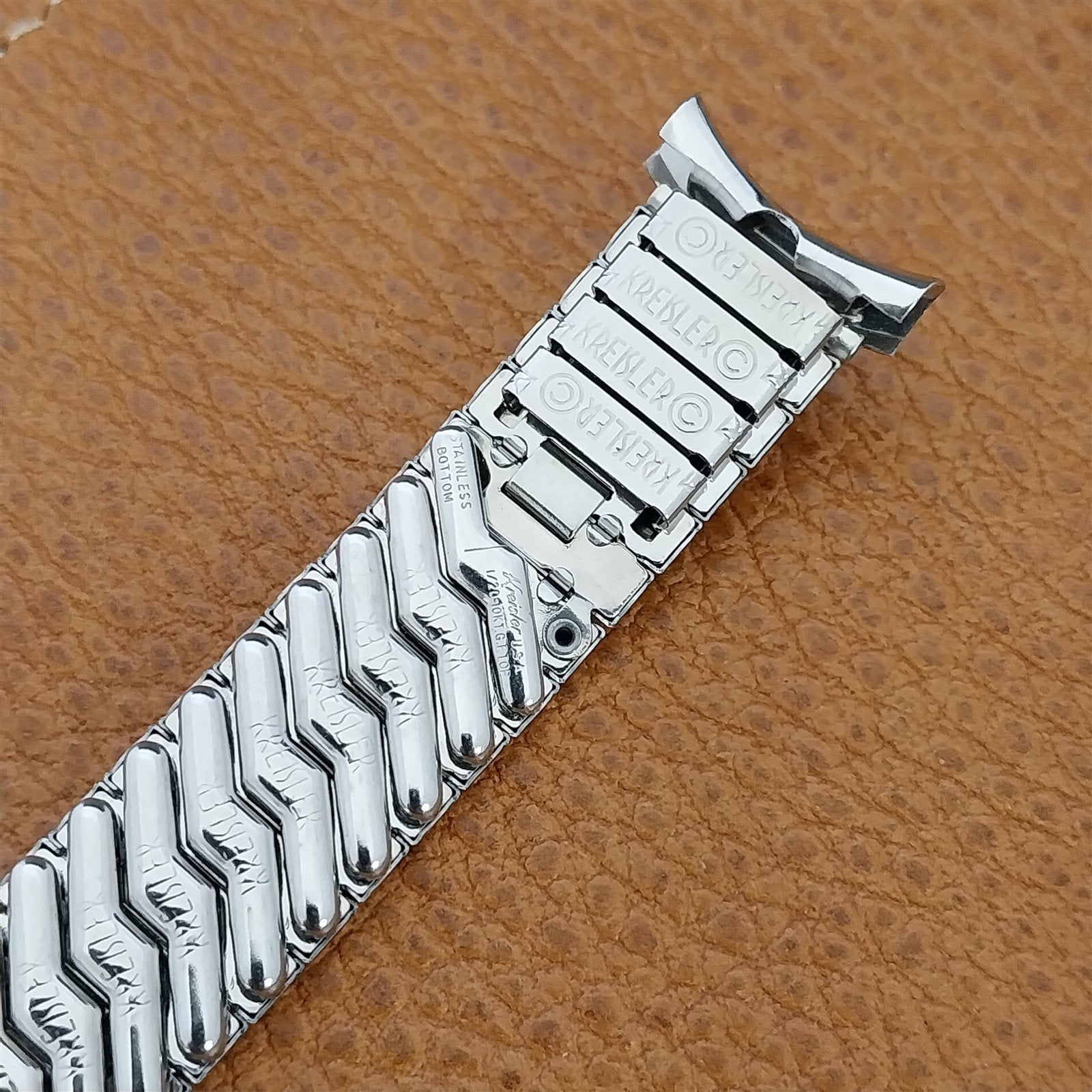 19mm 18mm Kreisler 10k White Gold Filled nos Unused 1950s Vintage Watch Band
