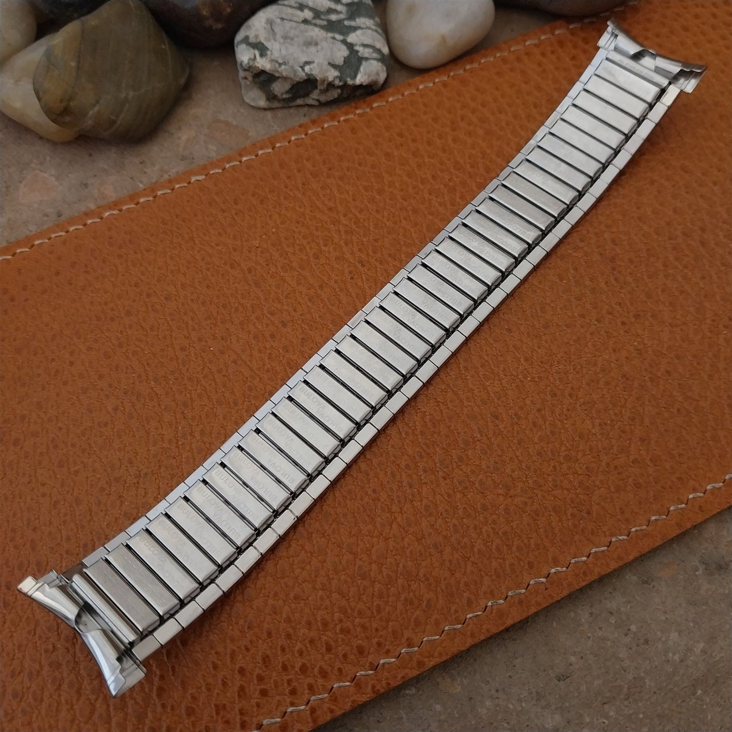22mm 21mm 20mm Vintage Bulova Stainless Steel Classic Stretch 1970s Watch Band