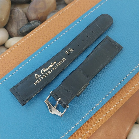 3/4" JB Champion Tapered Alligator Unused Classic 1960s Vintage Watch Band