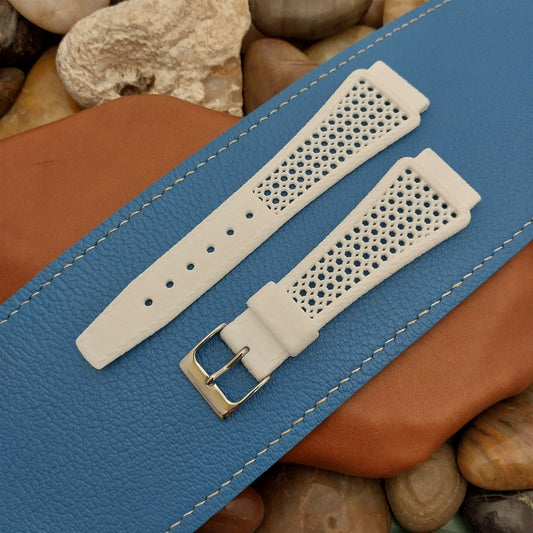 Vintage 20mm Swiss White Tropical Diver Unused Classic 1960s-1970s Watch Strap