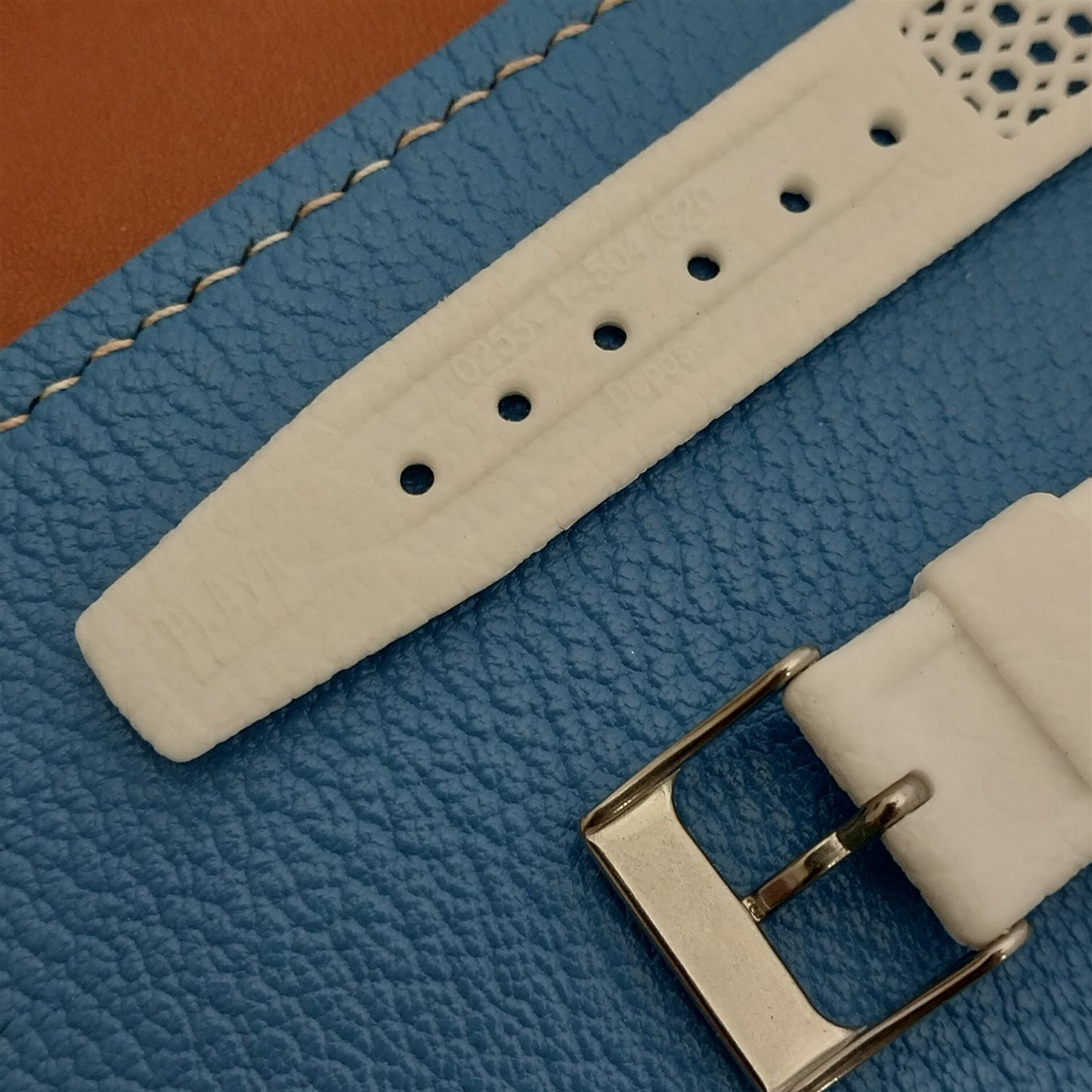 Vintage 20mm Swiss White Tropical Diver Unused Classic 1960s-1970s Watch Strap