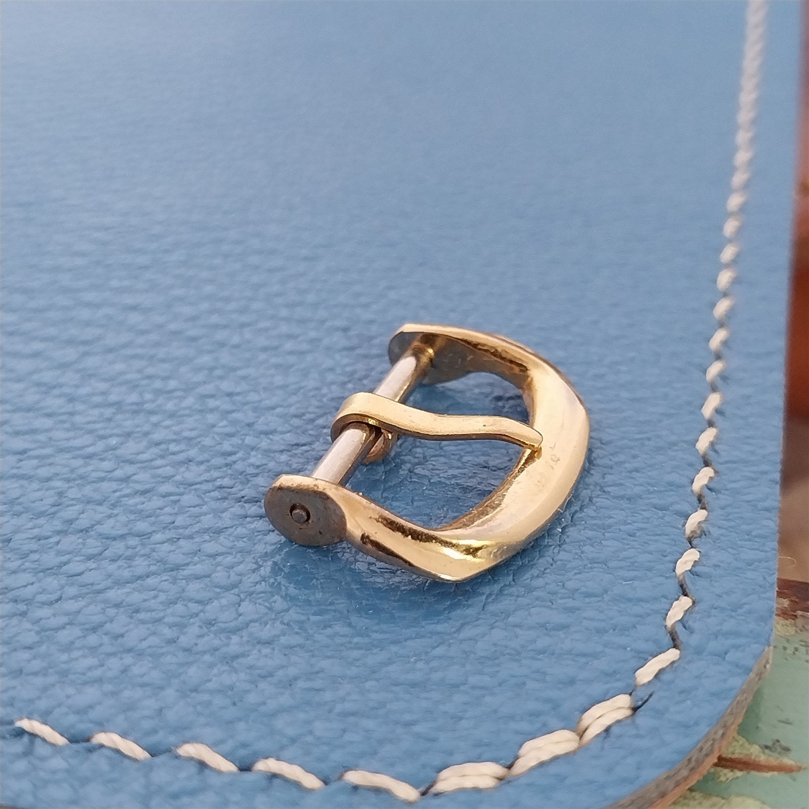 Vintage 1940s-1950s 5/8" Yellow Gold-Tone Art Deco nos Unused Watch Band Buckle