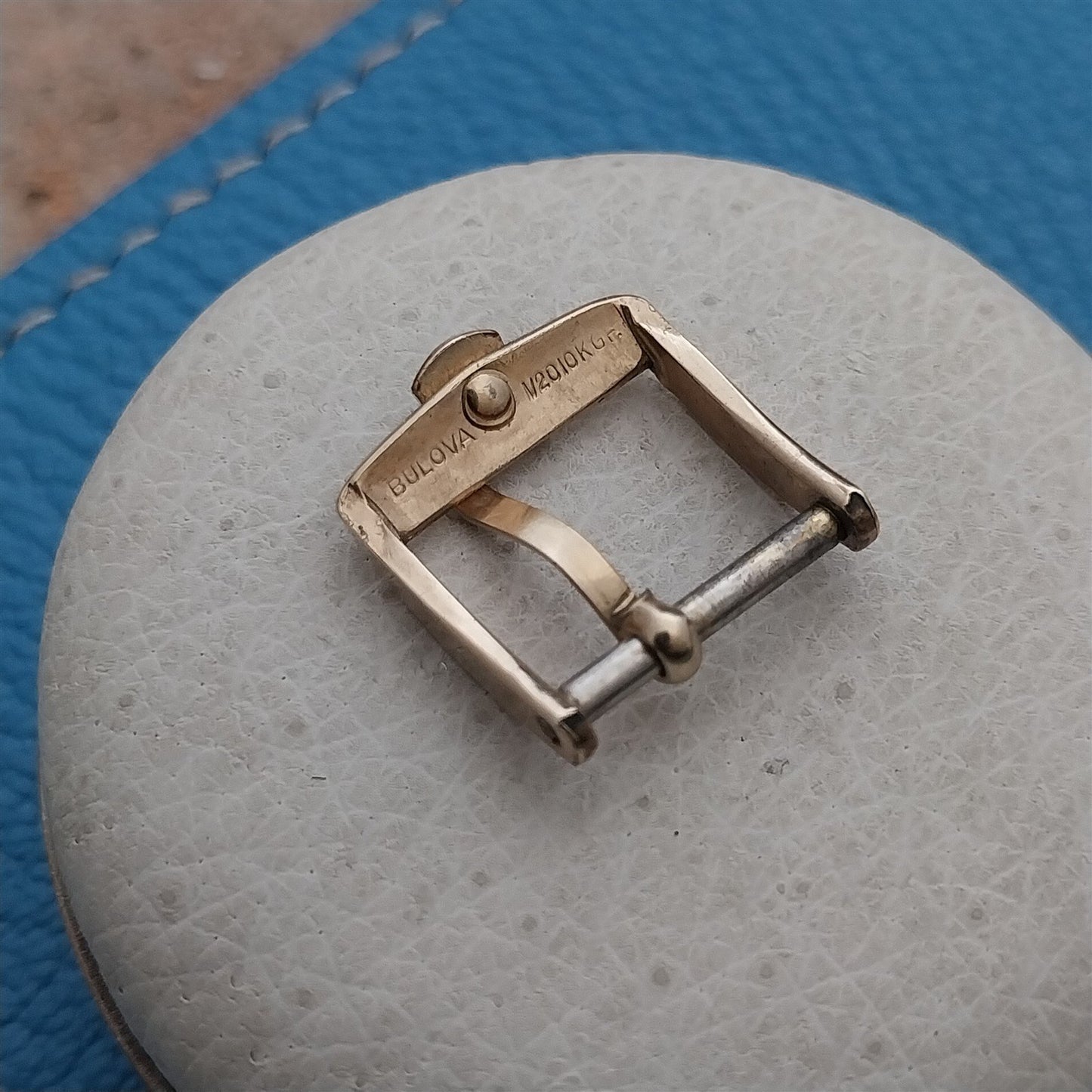 Bulova Accutron 13mm Yellow Gold-Filled Tuning Fork Vintage Watch Strap Buckle