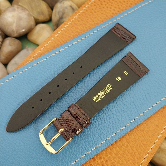 19mm Hadley Roma Brown Lizard nos Unused Vintage Watch Band
