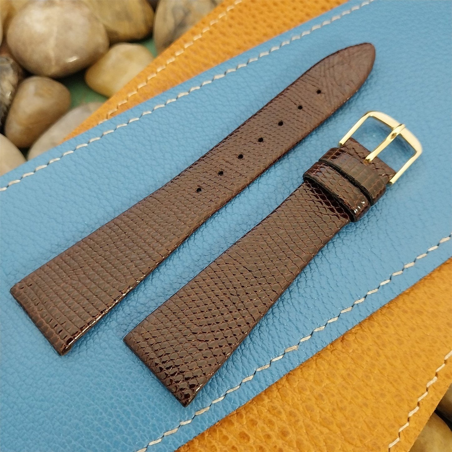 19mm Hadley Roma Brown Lizard nos Unused Vintage Watch Band