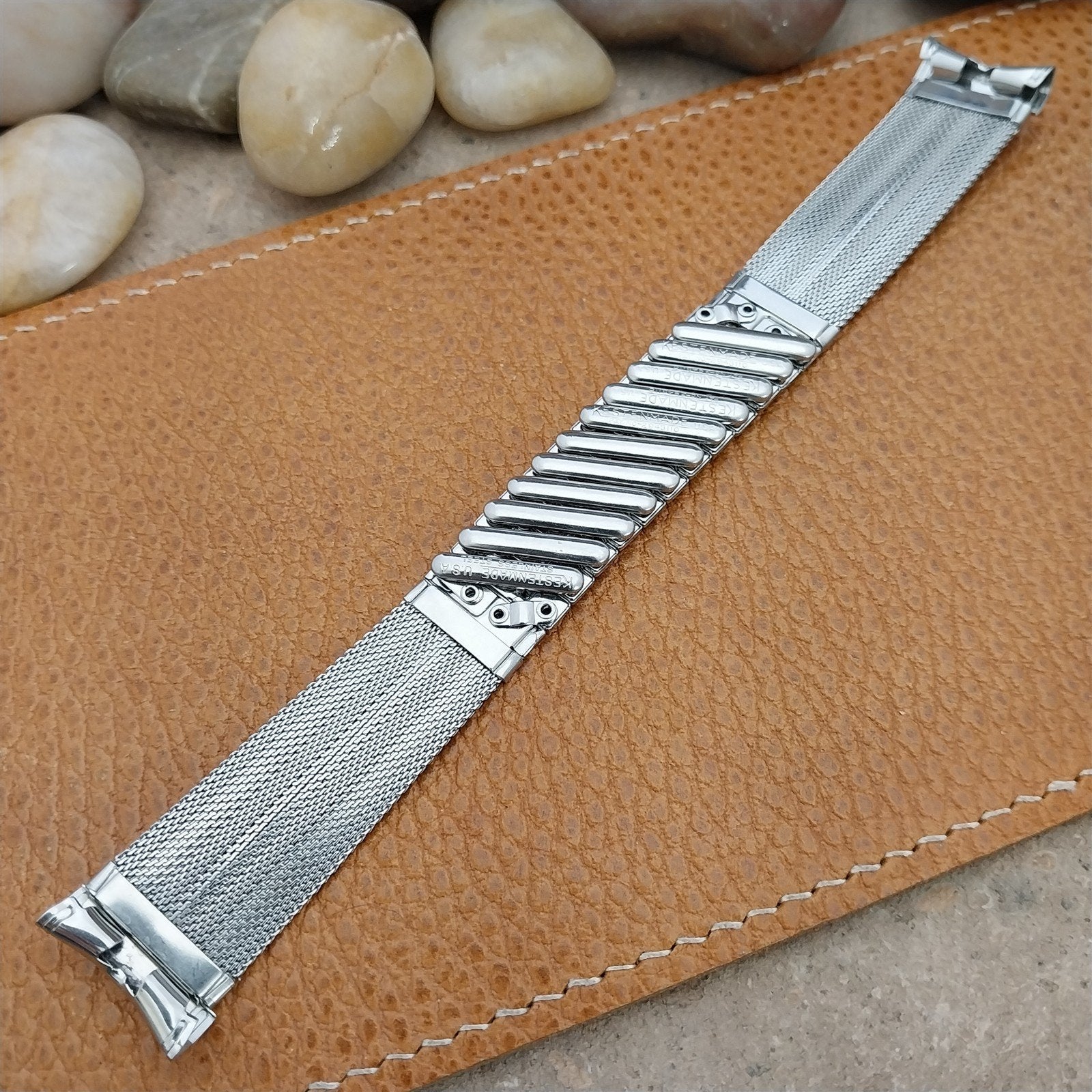 Vintage 19mm 18mm 17mm Kestenmade Stainless Steel Mesh Unused 1960s Watch Band