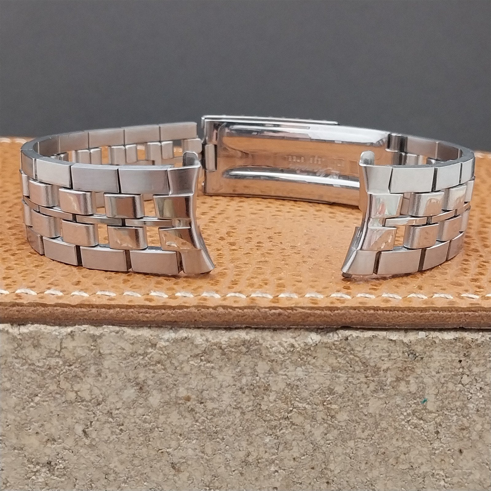 Long Stainless Steel Solid Link JB Champion 17.2mm nos Unused 1960s Watch Band