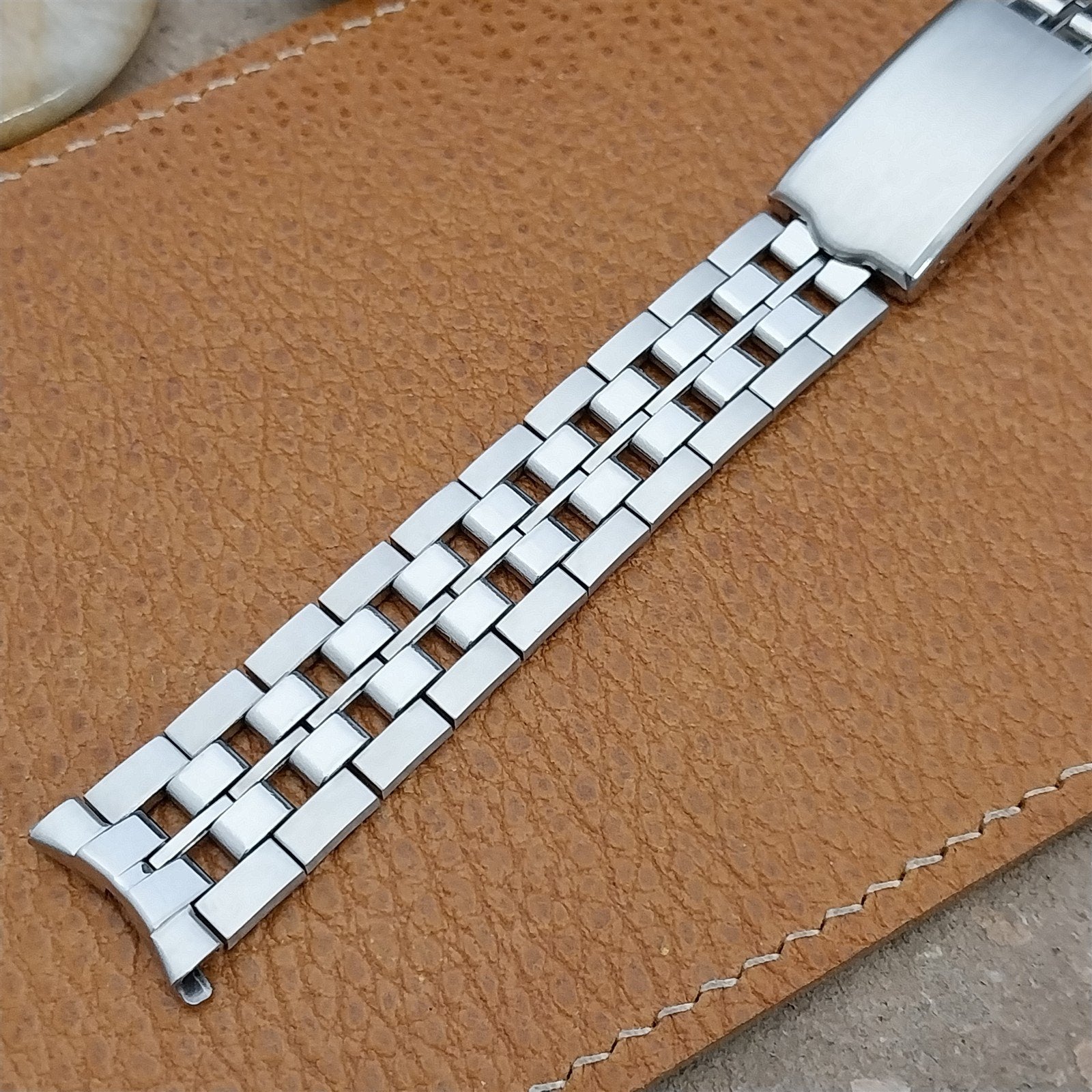 Long Stainless Steel Solid Link JB Champion 17.2mm nos Unused 1960s Watch Band