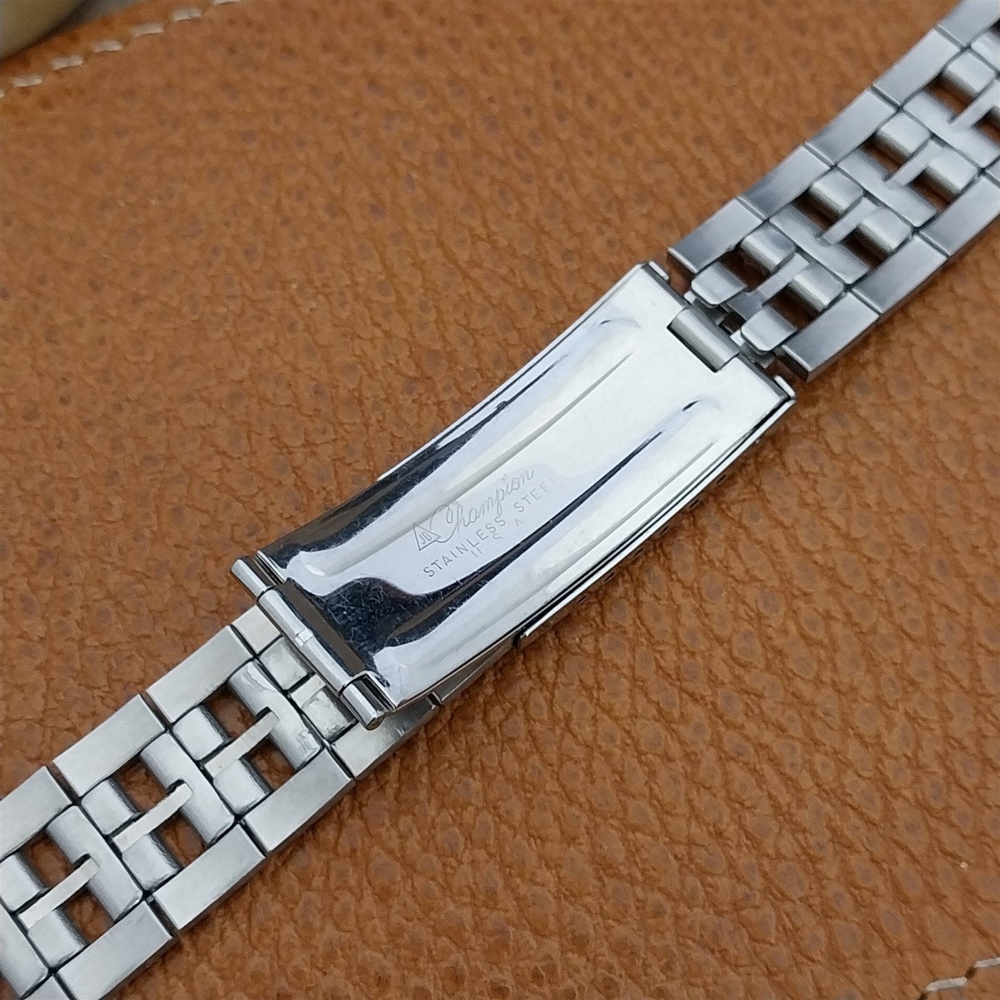 Long Stainless Steel Solid Link JB Champion 17.2mm nos Unused 1960s Watch Band