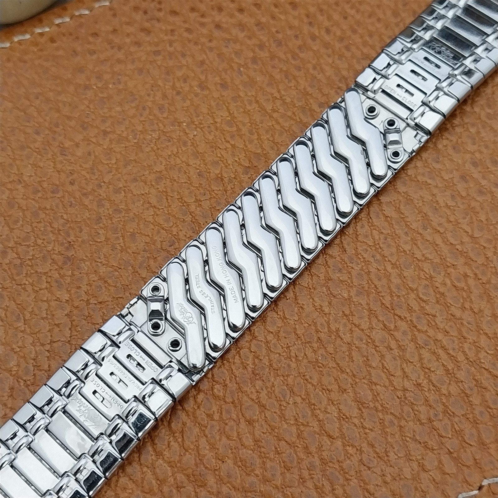 Vintage 17.2mm Stainless Steel Curve End Kreisler Stelux 1960s Unused Watch Band
