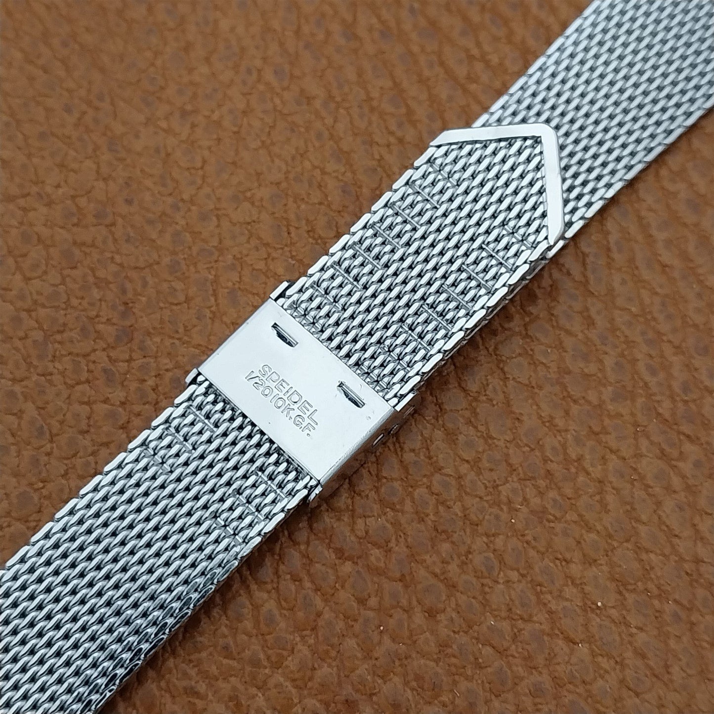Vintage 17.2mm 10k White Gold-Filled Mesh Speidel Classic 1960s-1970s Watch Band