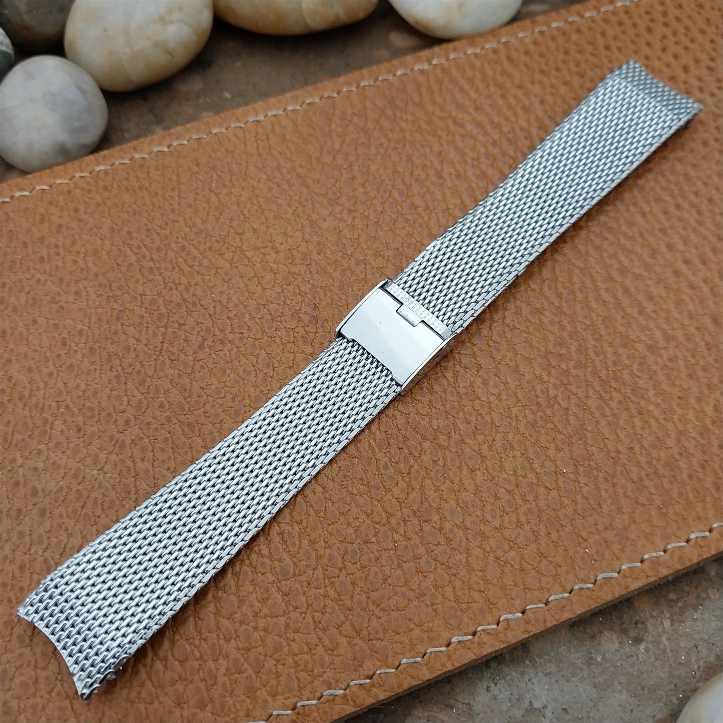 Vintage 17.2mm 10k White Gold-Filled Mesh Speidel Classic 1960s-1970s Watch Band