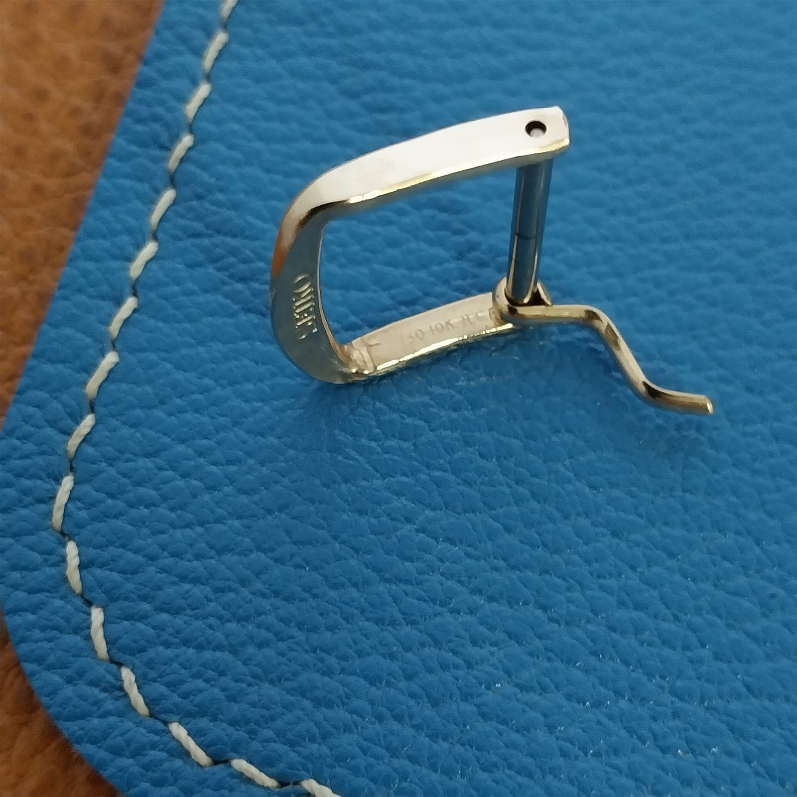 Unused Seiko Logo 15mm 10k Yellow Gold rgp nos Vintage Watch Band Buckle