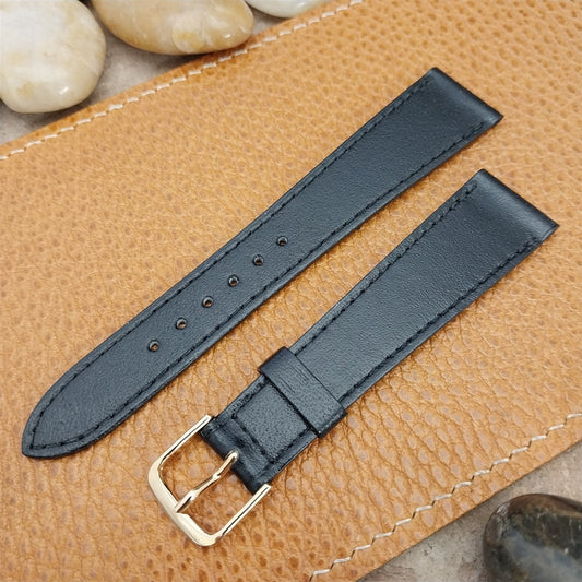 Vintage 19mm Black Saddle Leather Speidel USA Unused nos 1970s Watch Band