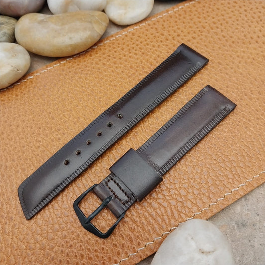 11/16" Kreisler Saddle Leather Unused 1960s Vintage Watch Band & Black Buckle