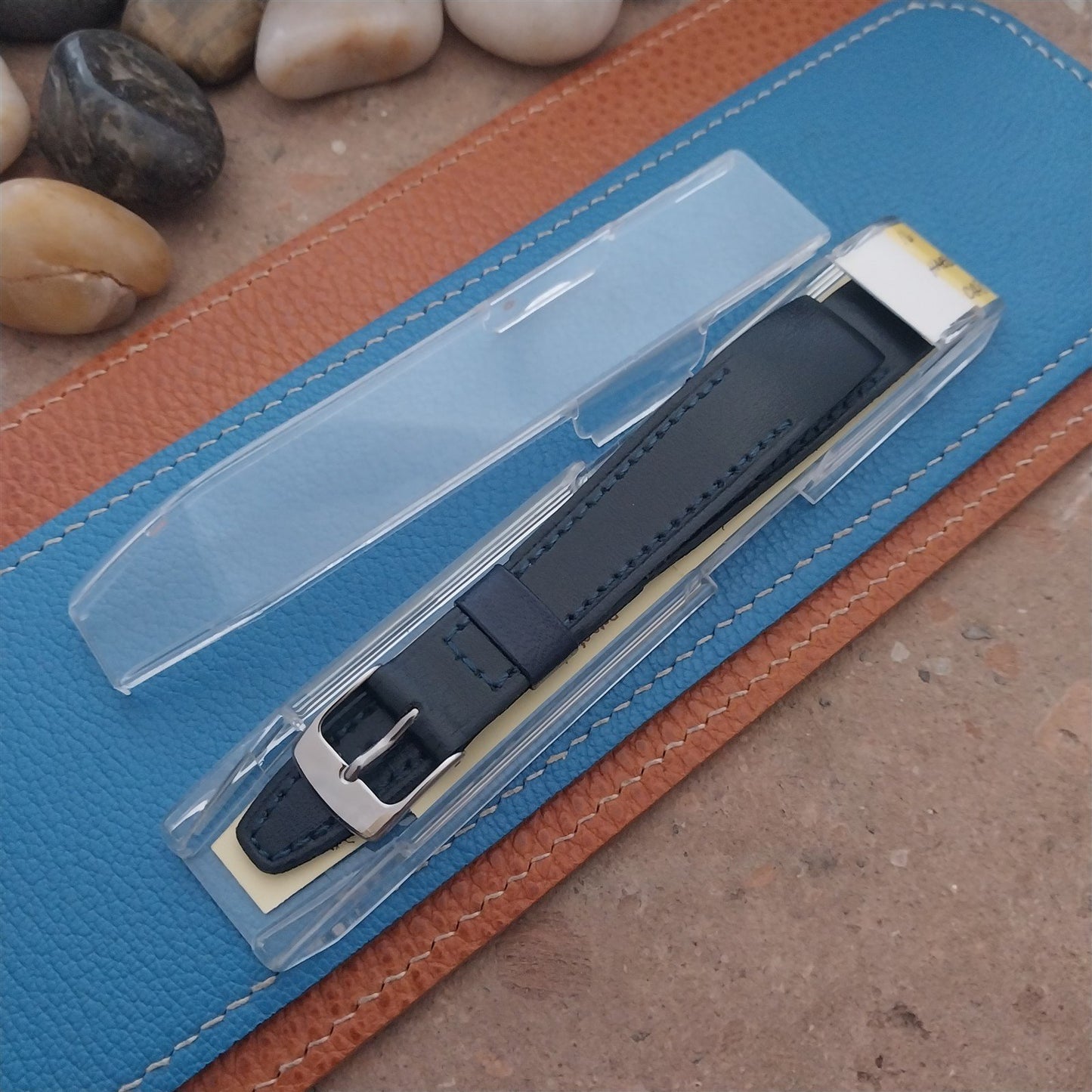 16mm Blue Hirsch Open End Wire-Lug nos Unused Vintage Watch Band