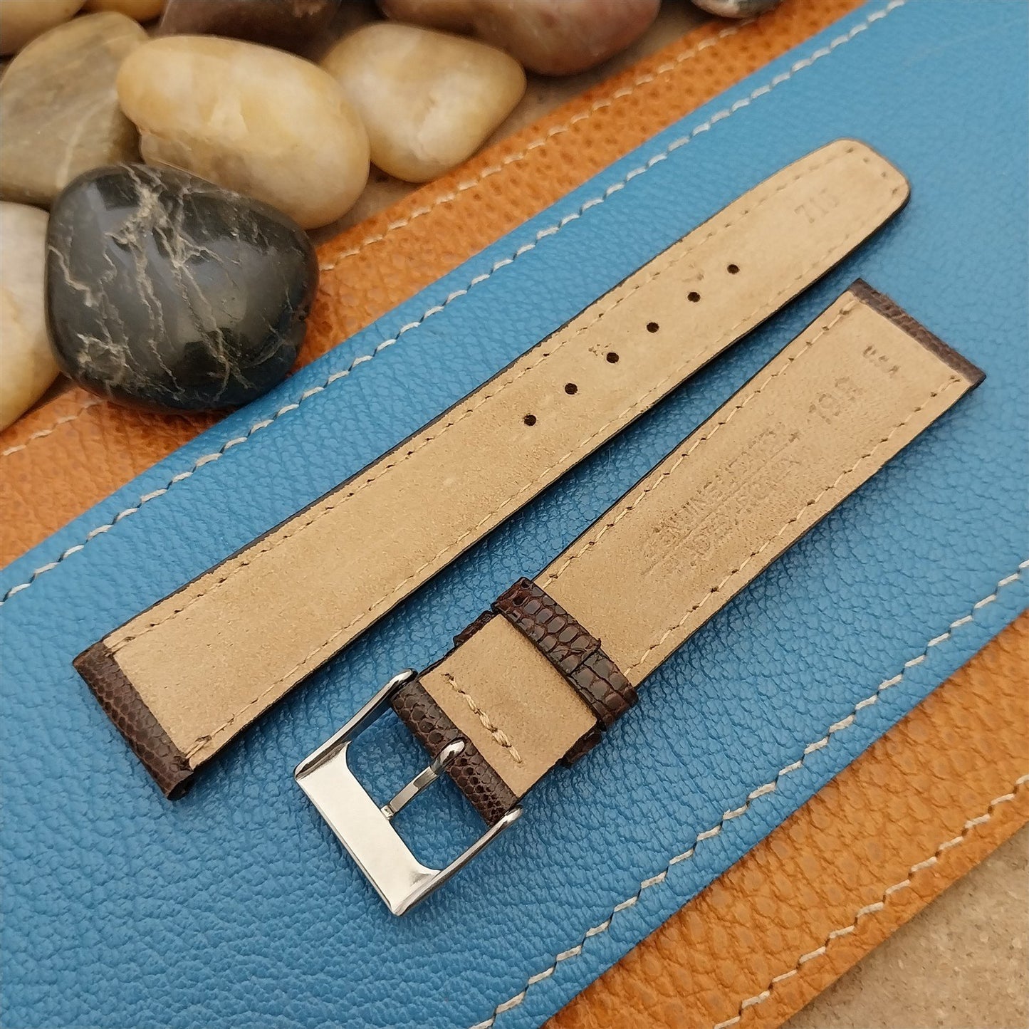 19mm Hadley Roma USA Made Lizard Tapered 16mm/19mm nos Vintage Watch Band