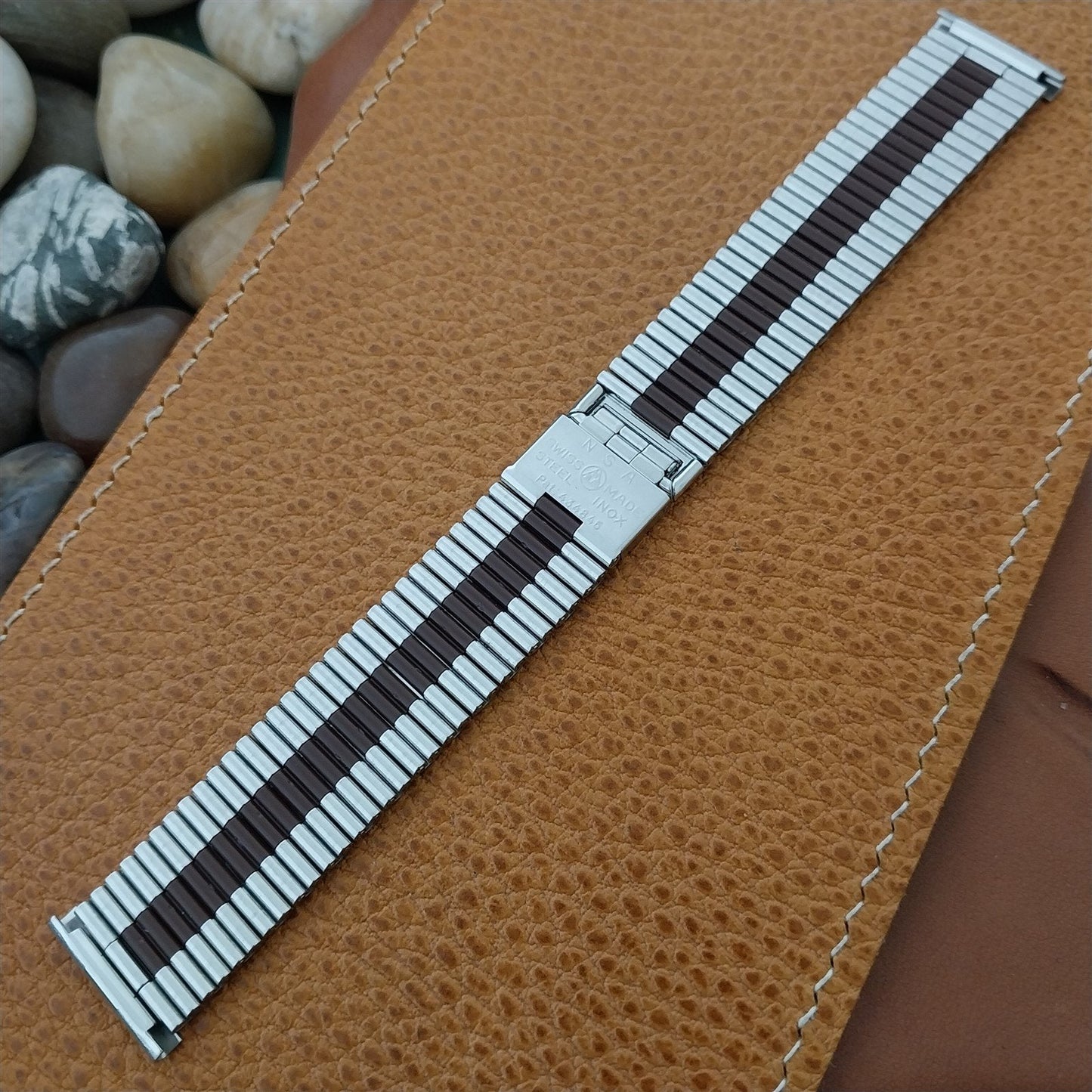 20mm Stainless Steel NSA Swiss Dive Watch Bracelet Unused Vintage 70s Watch Band