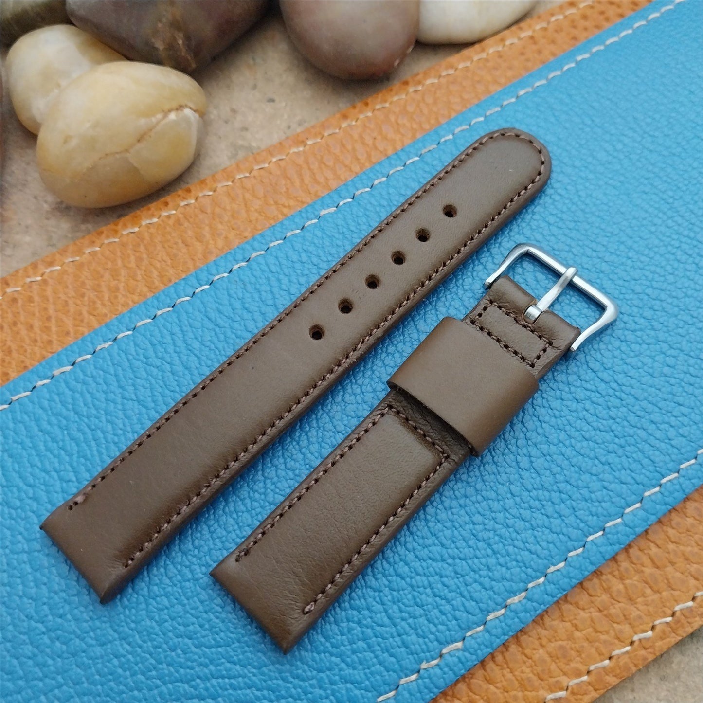 A-11 Elgin Buckle & 5/8 Champion Short Brown Calf Leather nos Vintage Watch Band