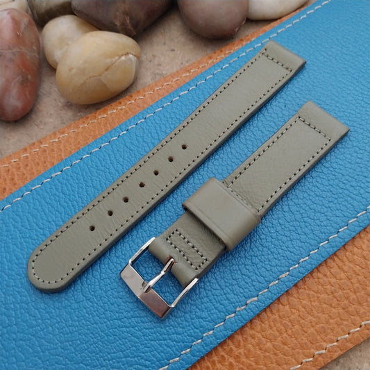 5/8" Grigio Verde Gray Calfskin Leather Unused Classic 1950s Vintage Watch Band