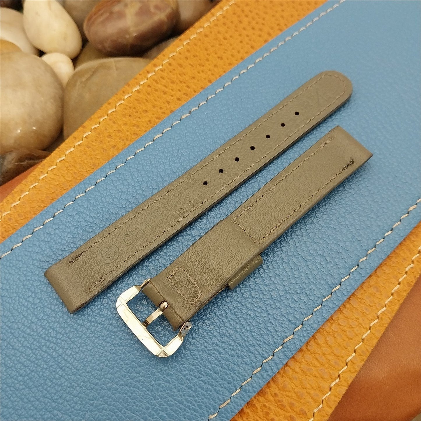 Gray 9/16" Gemex USA Calfskin Single-Keeper nos Unused 1950s Vintage Watch Band