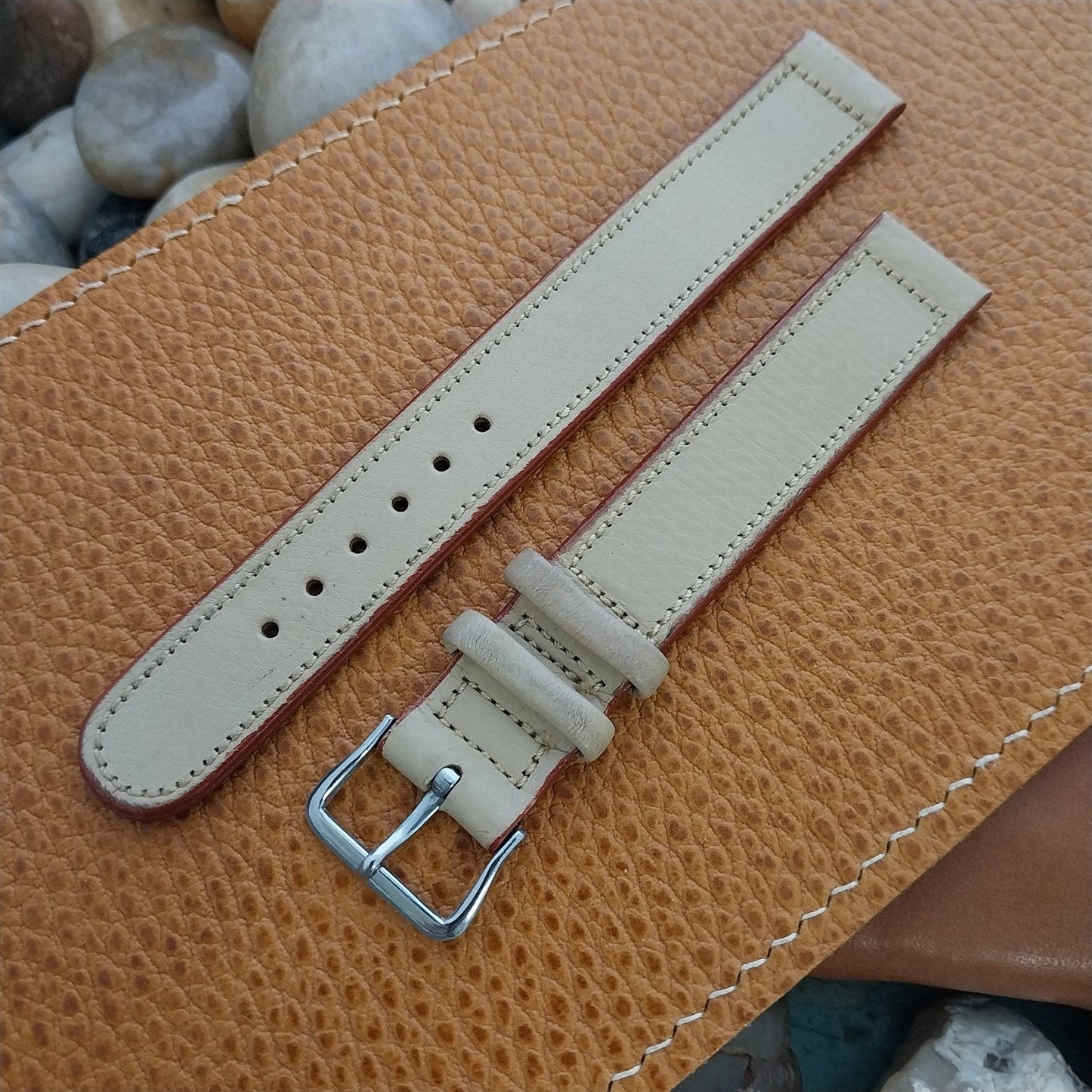 Elgin Buckle & Long 5/8" Calf Leather Unused ORD A-11 1950s Vintage Watch Band