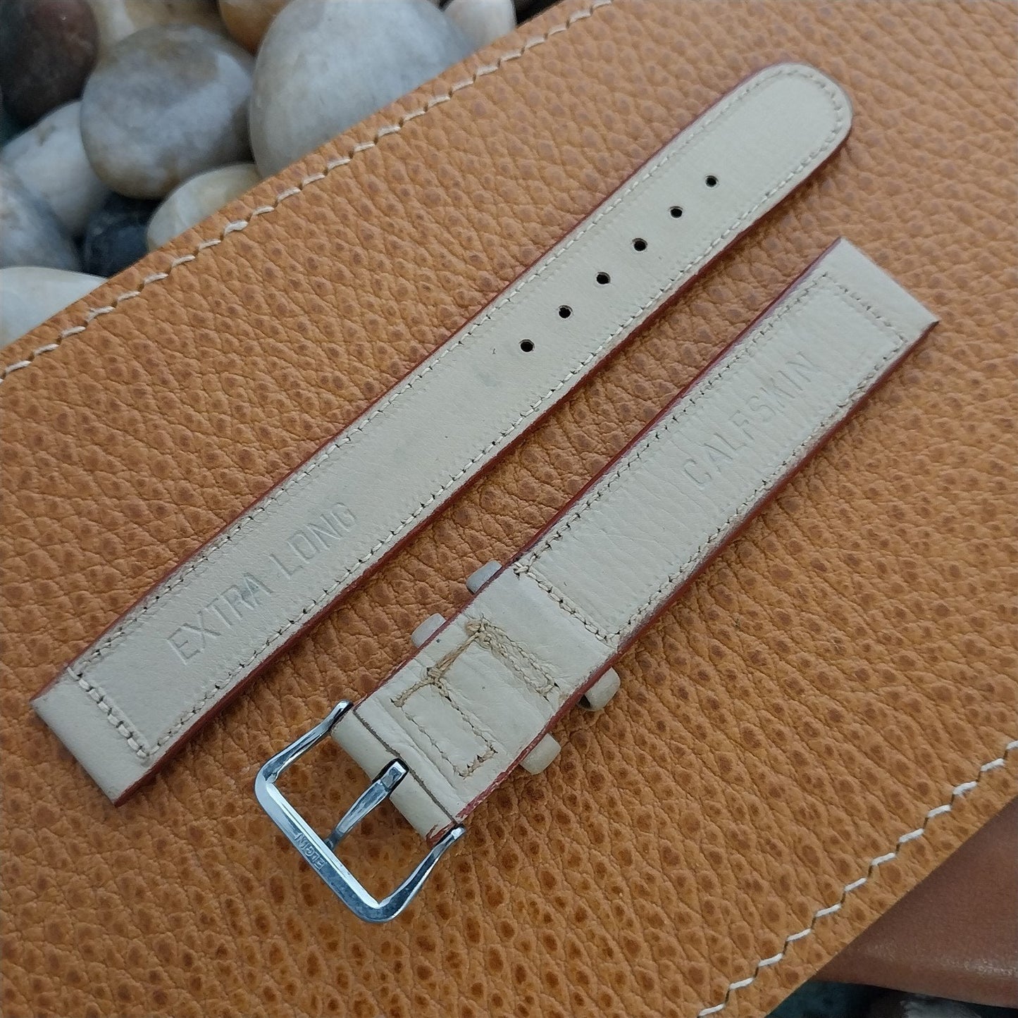 Elgin Buckle & Long 5/8" Calf Leather Unused ORD A-11 1950s Vintage Watch Band