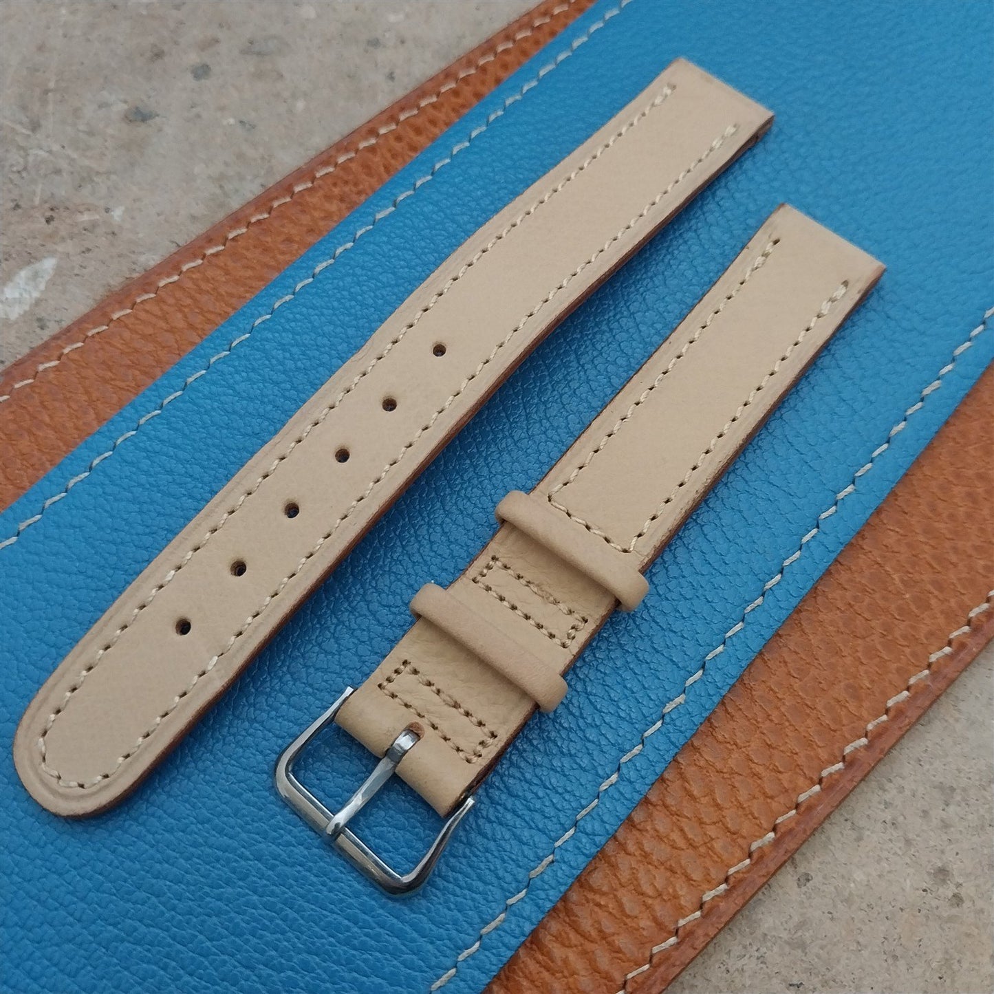 Elgin Buckle & Long 5/8" Calf Leather nos ORD A-11 1950s Vintage Watch Strap